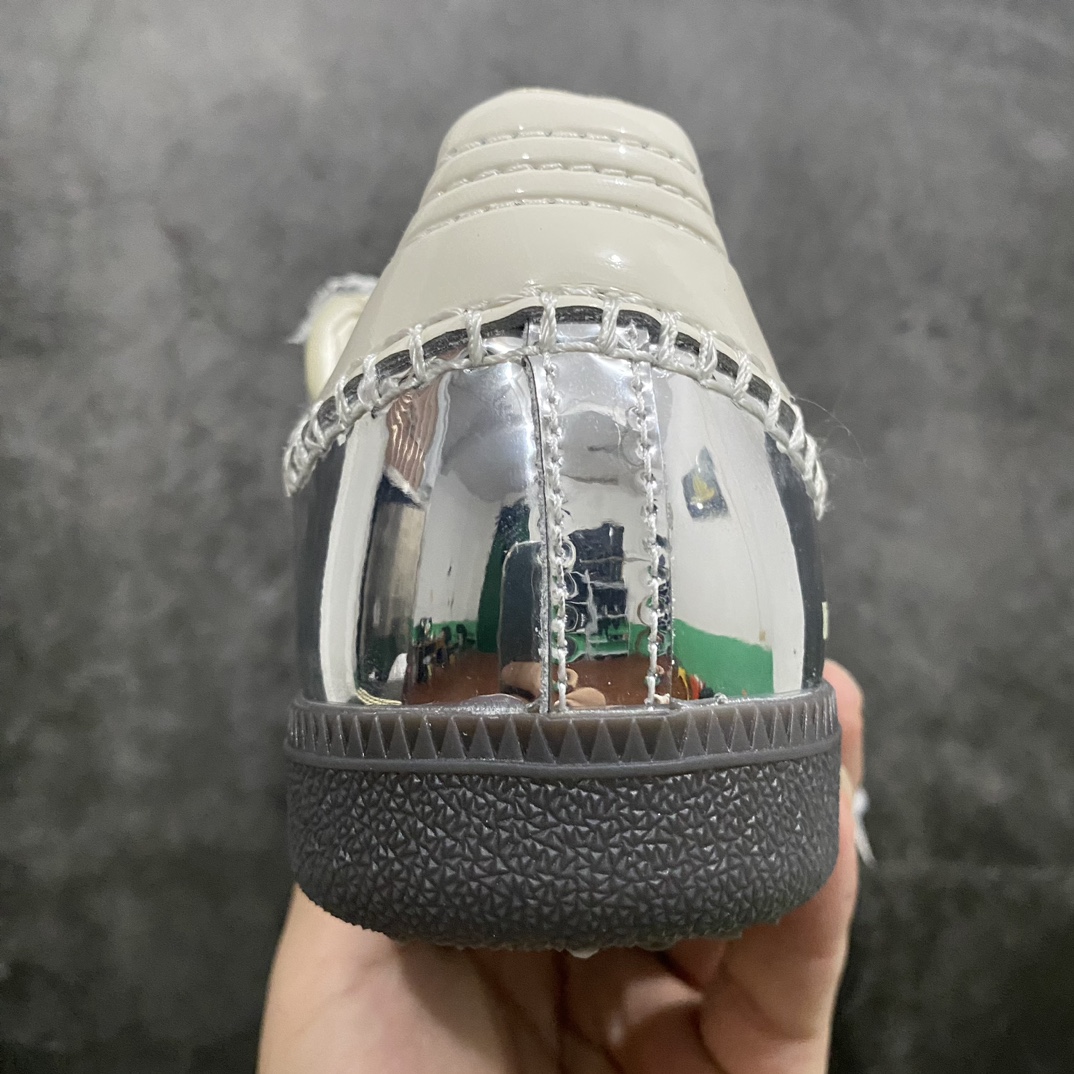 [Pure original] Wales Bonner x AD Originals Samba Classic ”Silver Metallic” Samba series gentleman German training football style all-match low-top casual sports shoes ”mirror silver beige caramel bottom” IG8181