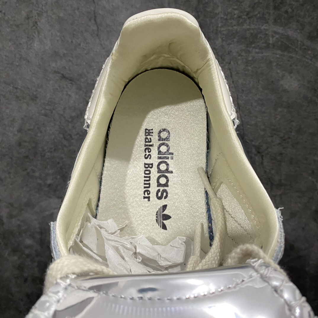 [Pure original] Wales Bonner x AD Originals Samba Classic ”Silver Metallic” Samba series gentleman German training football style all-match low-top casual sports shoes ”mirror silver beige caramel bottom” IG8181