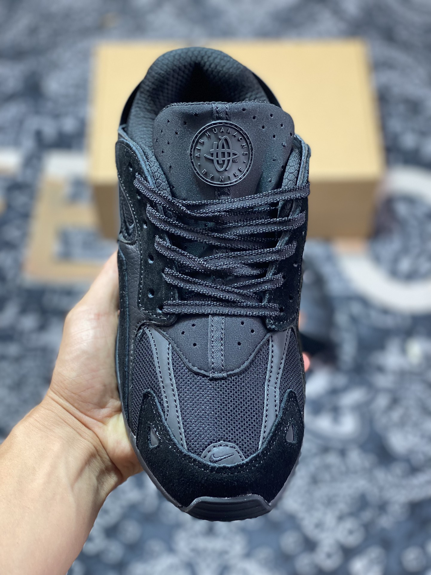 Nike Air Huarache Runner ”Triple Black” Wallace running series low-top retro casual sports jogging shoes ”All Black Warrior” DZ3306-106