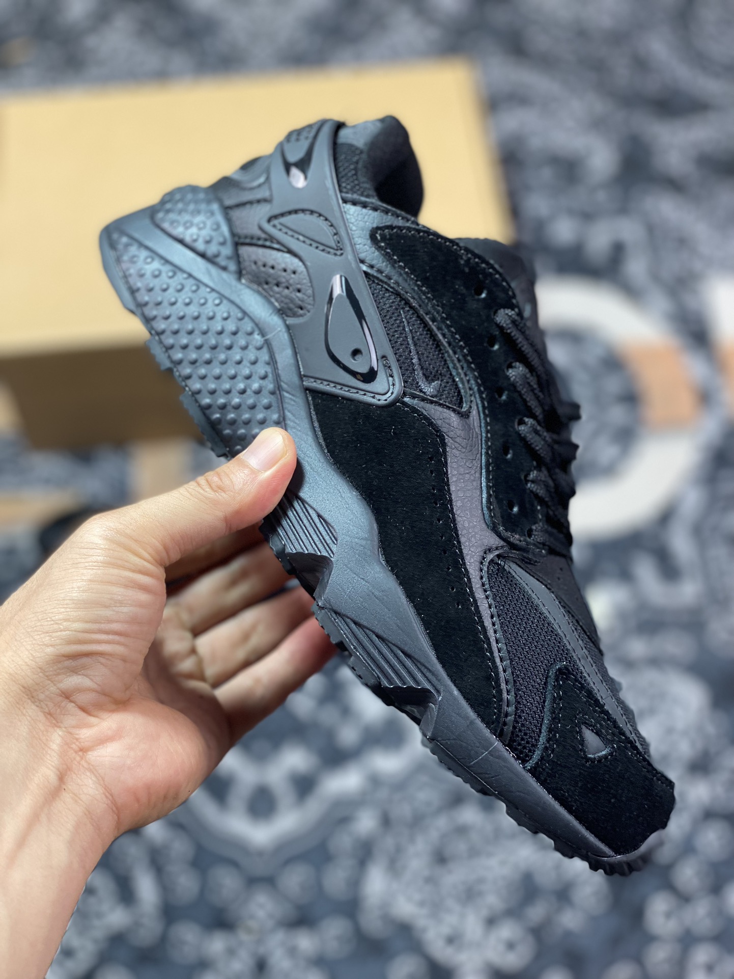 Nike Air Huarache Runner ”Triple Black” Wallace running series low-top retro casual sports jogging shoes ”All Black Warrior” DZ3306-106