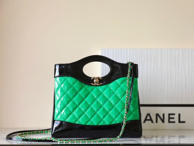 Chanel 131 Bag Mini 31 Bag Green and Black Patent Leather 1 Chanel 131 Bag Mini 31 Bag Green and Black Patent Leather