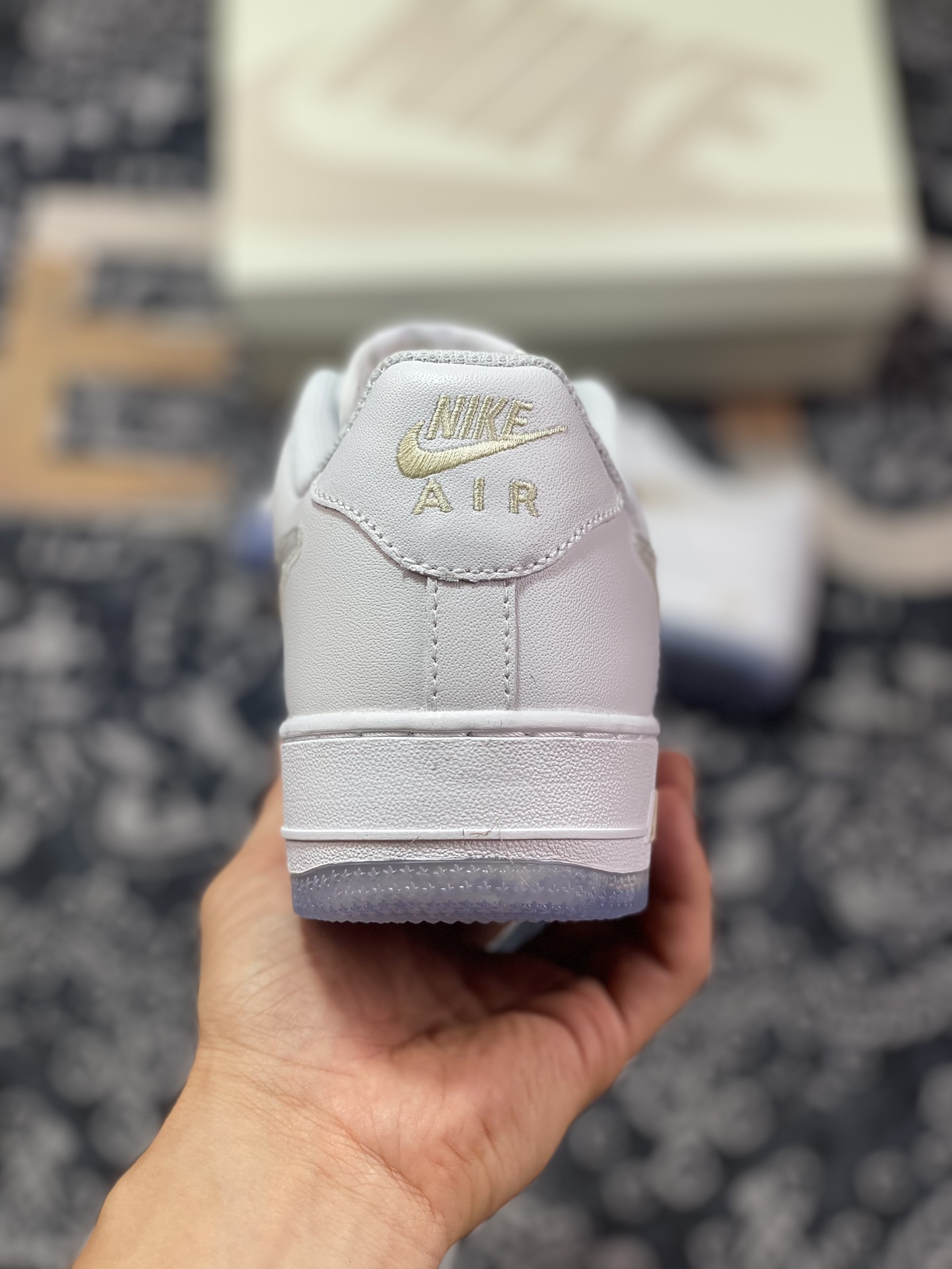 Nike By You Air Force 1'07 Low Retro SP Air Force One low-top classic sneakers ”Leather White Khaki Gradient Hook” C03363-368