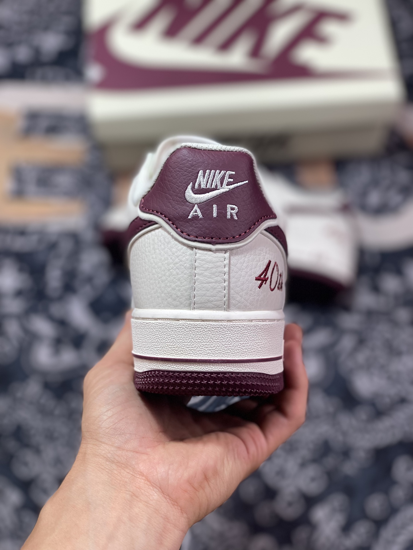 Nike Air Force 1'07 Low ”Beige/Wine Red” Air Force One sneakers ”Leather Beige Wine Red Overlap Hook” JF1983-551