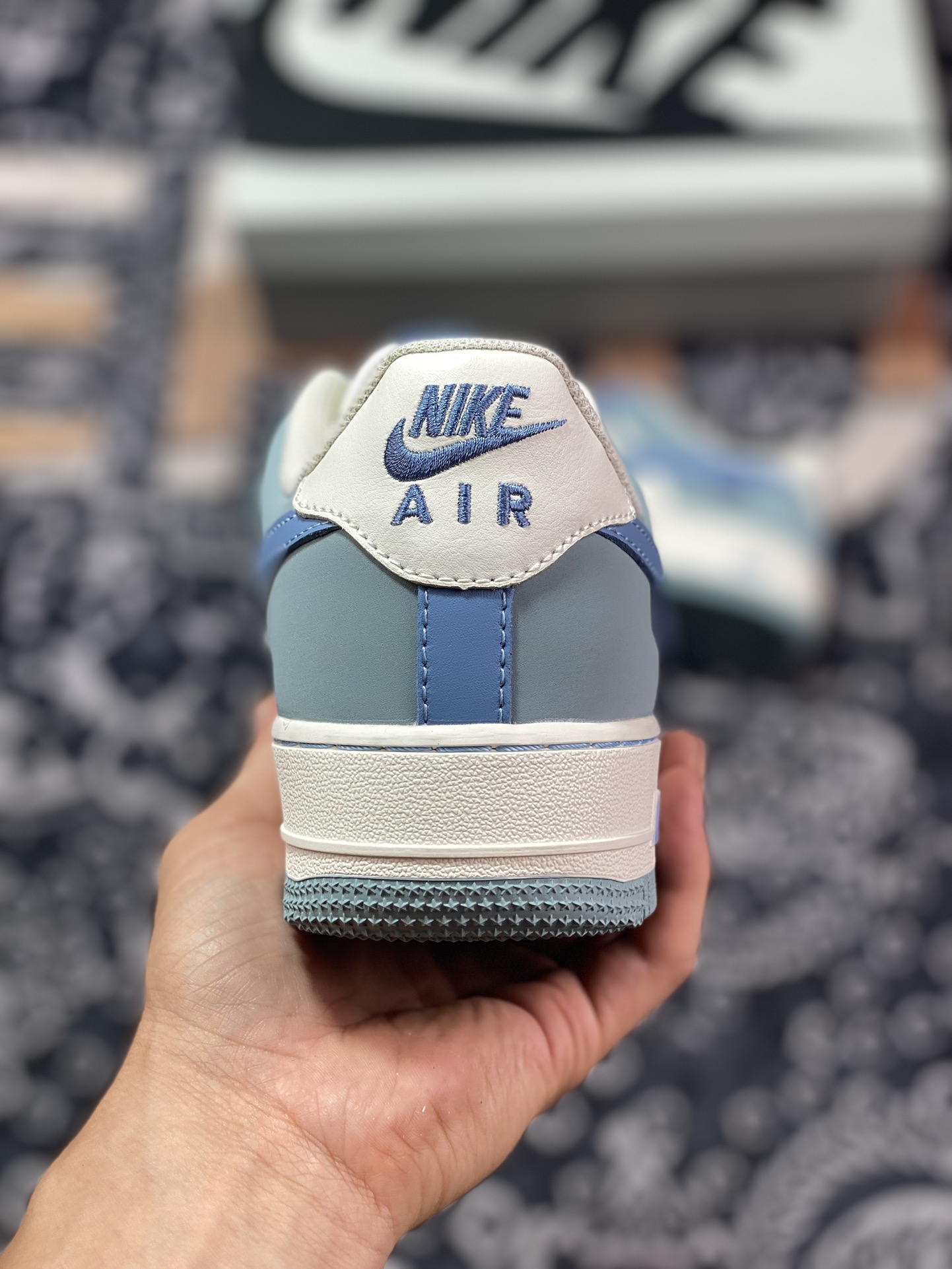 Nike Air Force 1 '07 Low QS ”Sail White/Blue Swoosh” Air Force One classic low-top sneakers ”Leather Nano Blue Beige Hook” DB3301-177