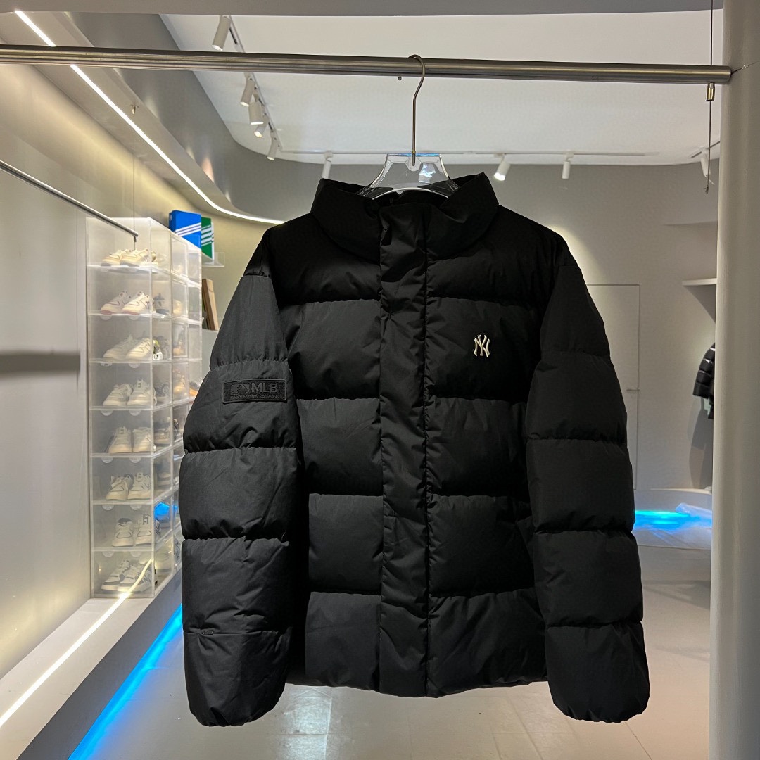 MLB Clothing Down Jacket Black White Embroidery Unisex Duck Down Winter Collection