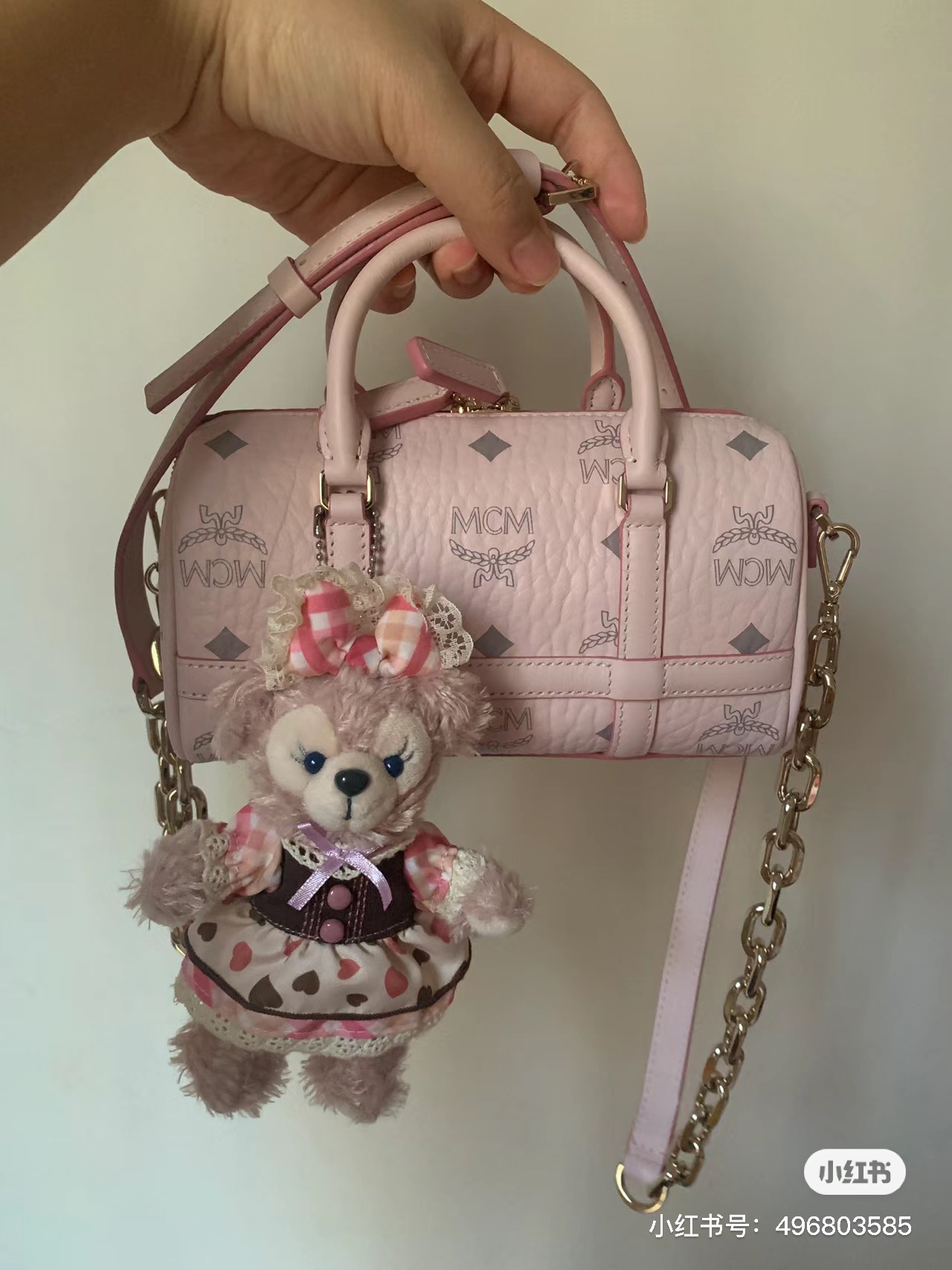 NO:754541,Pink upper body picture,MCM19860909粉色上身图,MCM,Bag