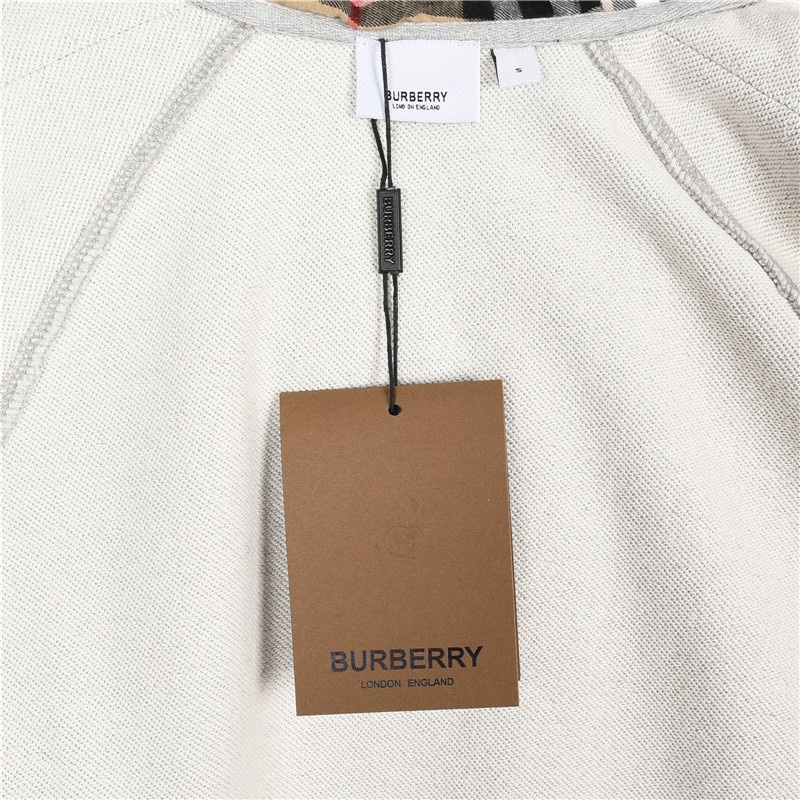 Burberry/巴宝莉 刺绣TB格纹拼接拉链卫衣外套