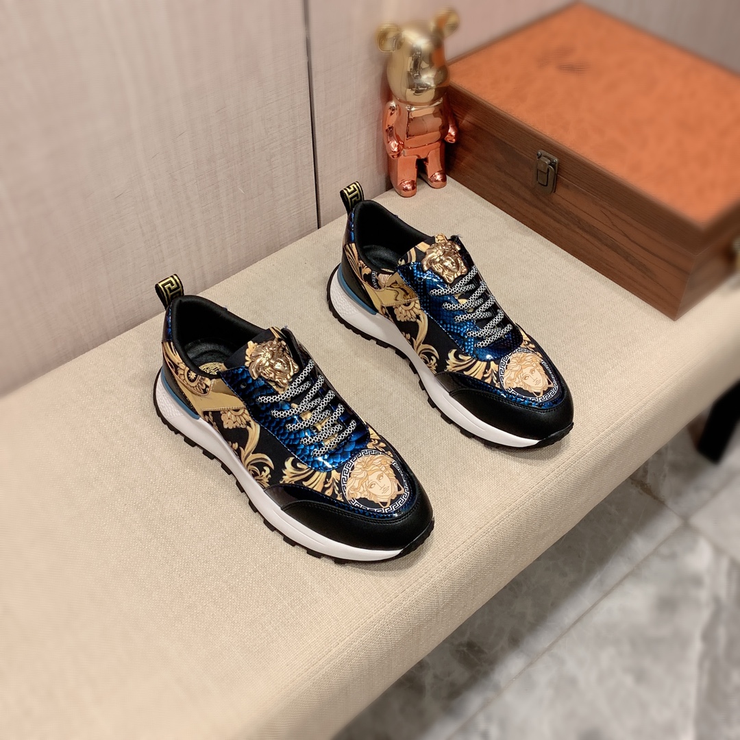 Nuevo modelo: Factory🎩🎩[Lightning][Lightning] "VERSACE*" Los zapatos casuales más recientes y populares, primeras mar…