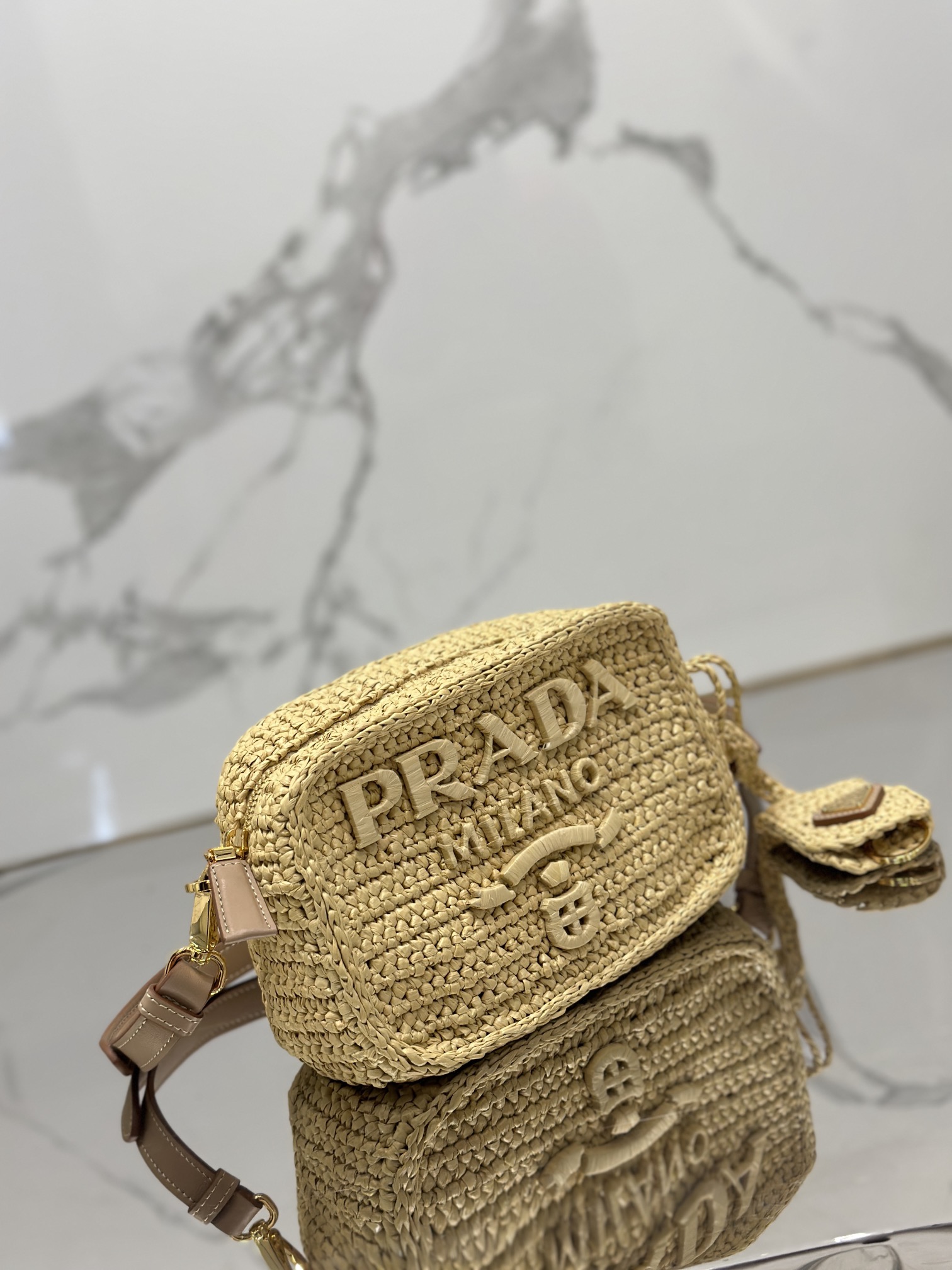 Prada Rare Edition Counter Straw Camera Bag
