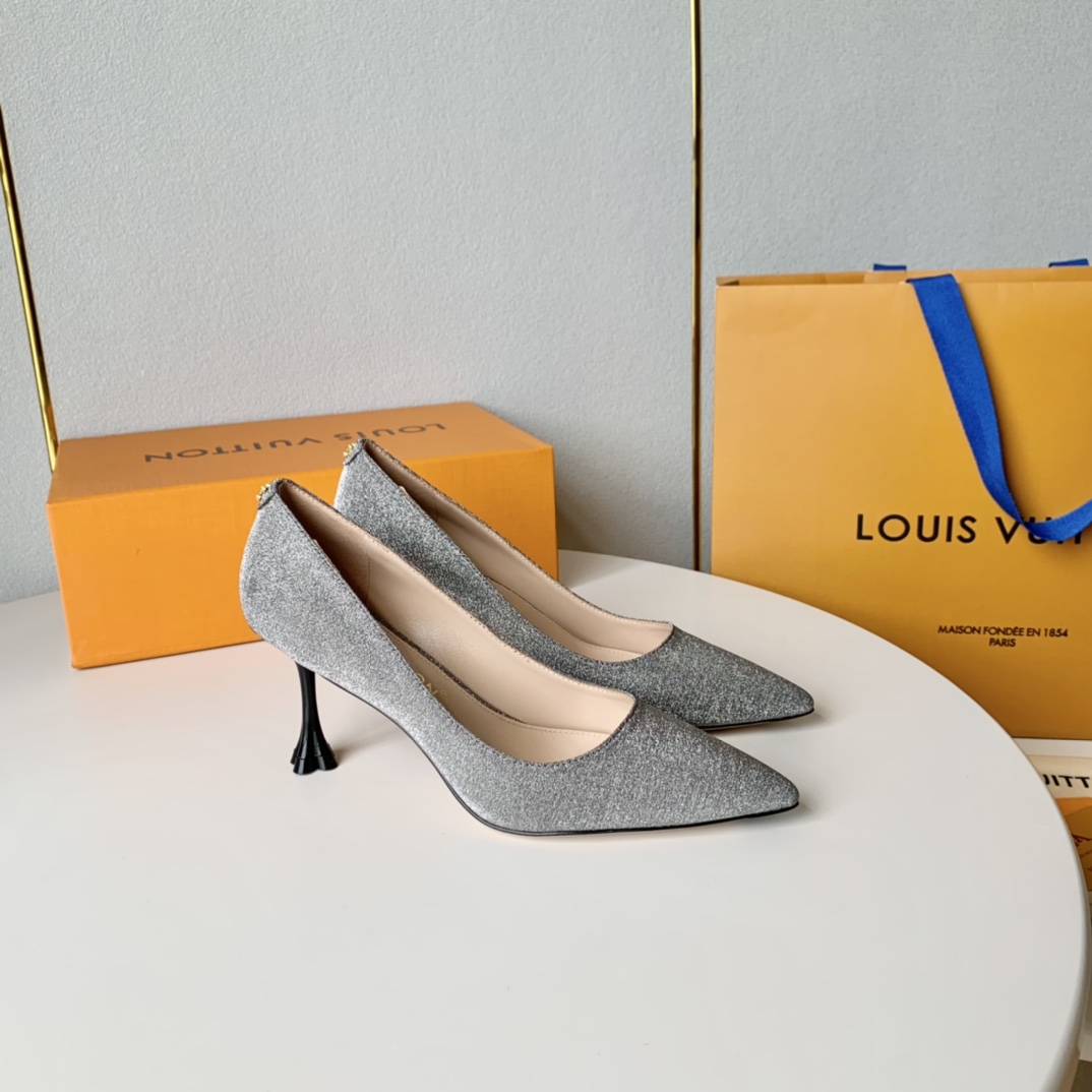 LouisVuttio*SS驴家23新款BLOSSOM系列花朵电镀跟尖头高跟鞋原版套楦顶级品质鞋面进口定