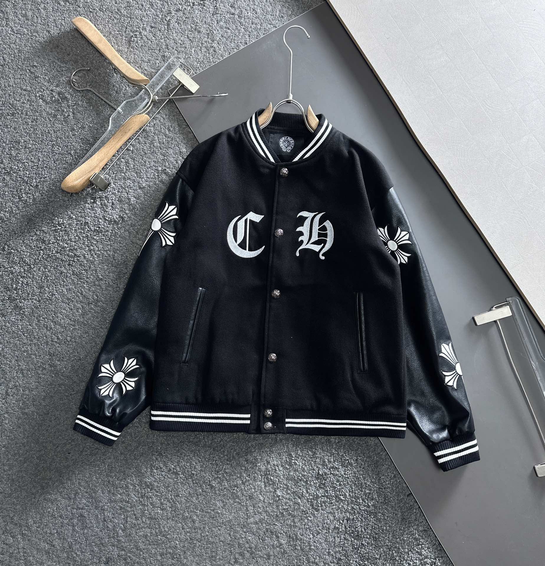 Chrome Hearts Clothing Coats & Jackets Black Embroidery Unisex