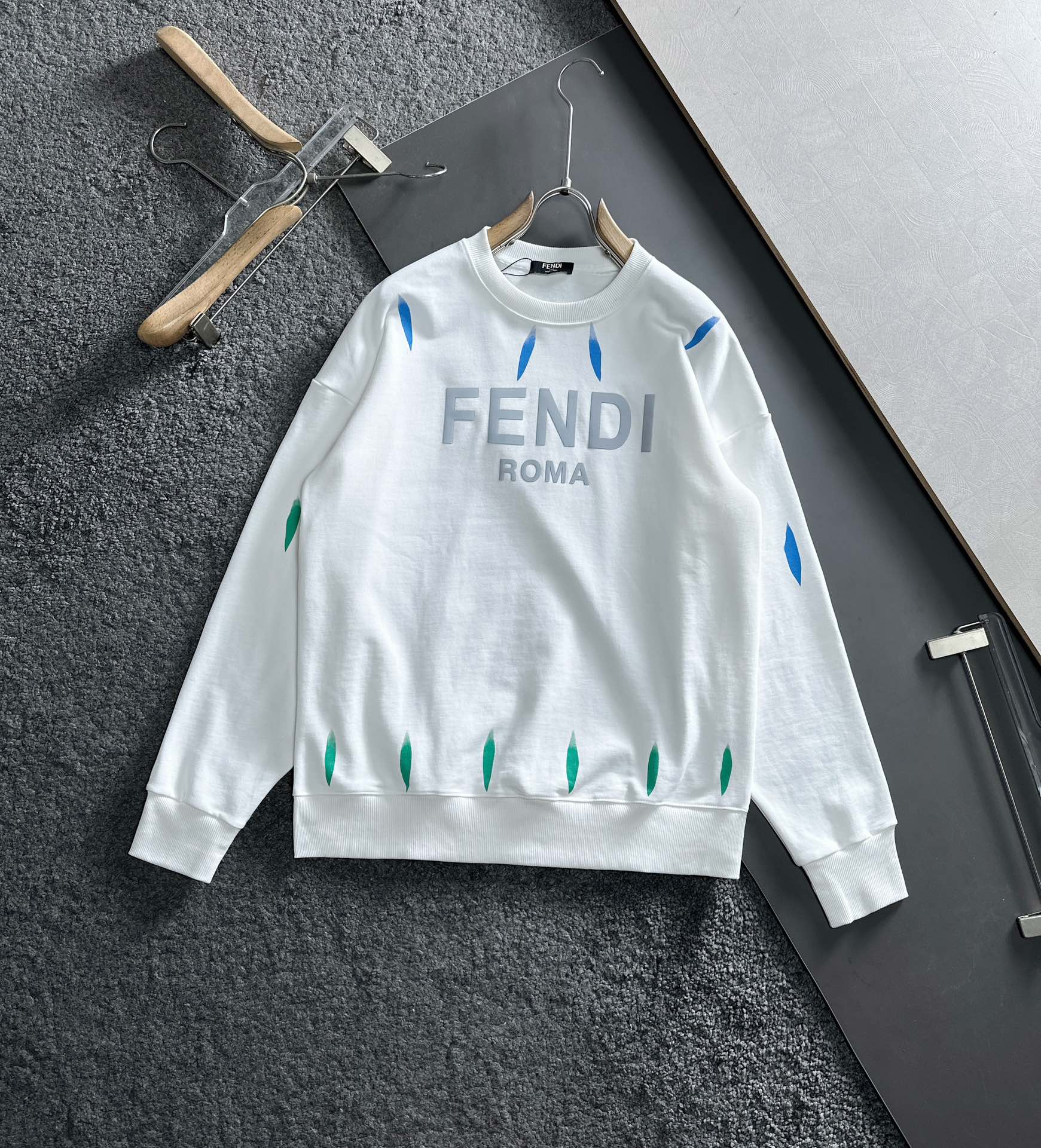 Where could you find a great quality designer
 Fendi Clothing Sweatshirts Same as Original
 Black White Cotton
