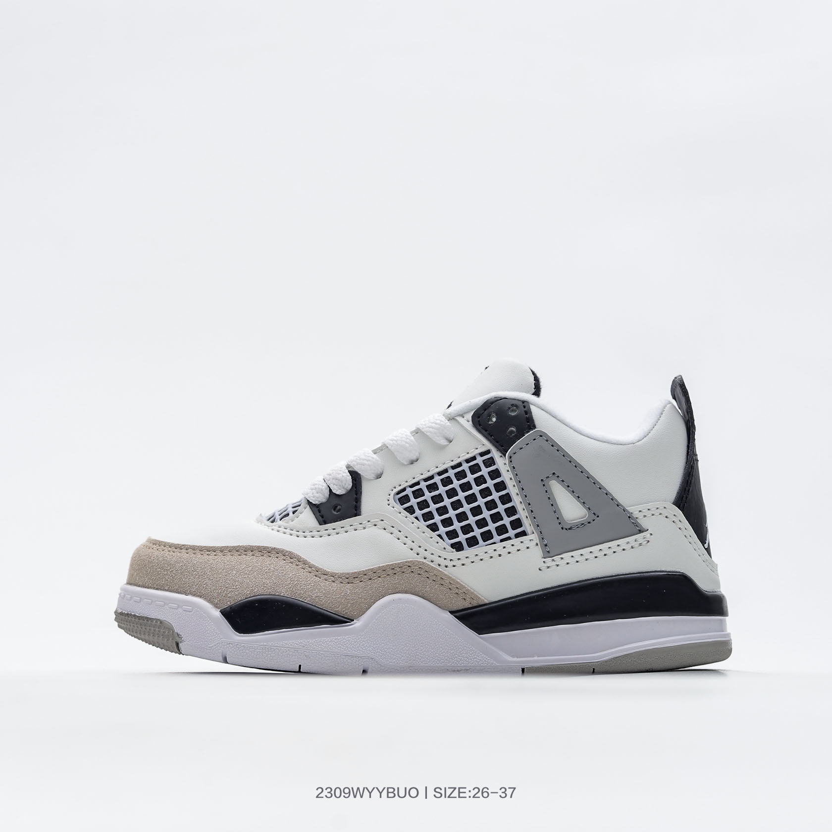 耐克Nike Air Jordan 4 乔4 AJ4 童鞋中帮复古休闲运动文化篮球鞋。货号：DH6927 101 尺码：26 27 28 29 30 31 32 33 34 35 36 37-选品中心