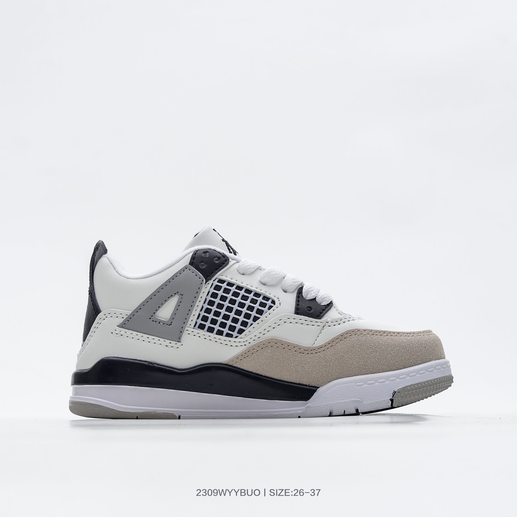 图片[2]-耐克Nike Air Jordan 4 乔4 AJ4 童鞋中帮复古休闲运动文化篮球鞋。货号：DH6927 101 尺码：26 27 28 29 30 31 32 33 34 35 36 37-选品中心