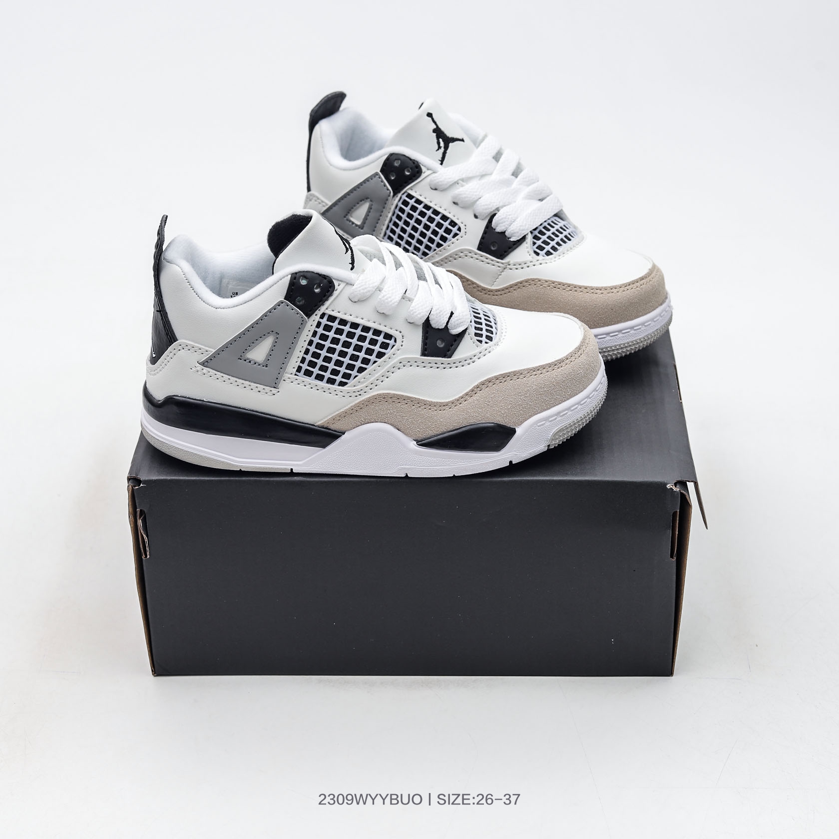 图片[9]-耐克Nike Air Jordan 4 乔4 AJ4 童鞋中帮复古休闲运动文化篮球鞋。货号：DH6927 101 尺码：26 27 28 29 30 31 32 33 34 35 36 37-选品中心