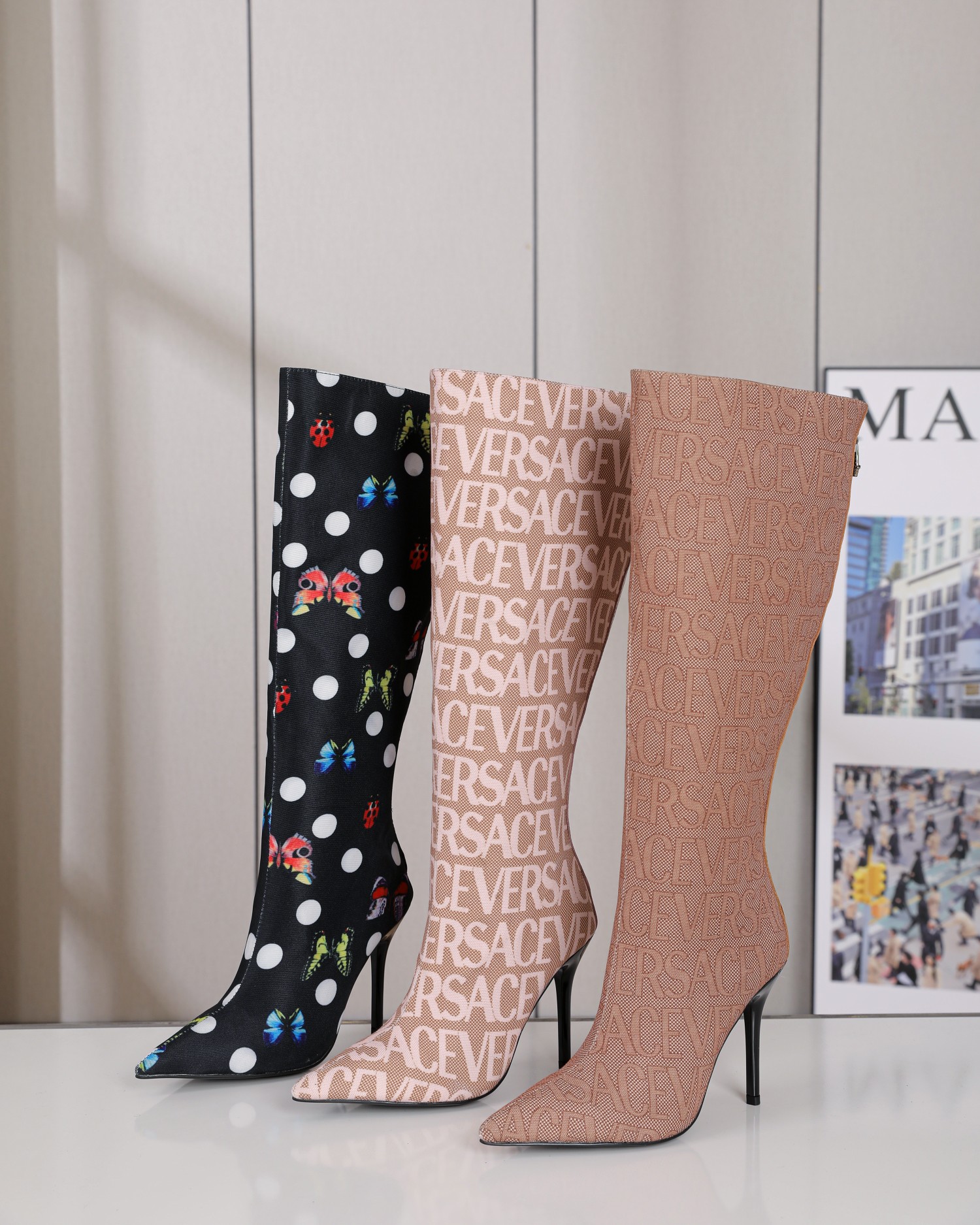 Versace Autumn/Winter Boots: High-Quality, Unique Design, Size 35-42, 10.5cm Heel - 图片 9