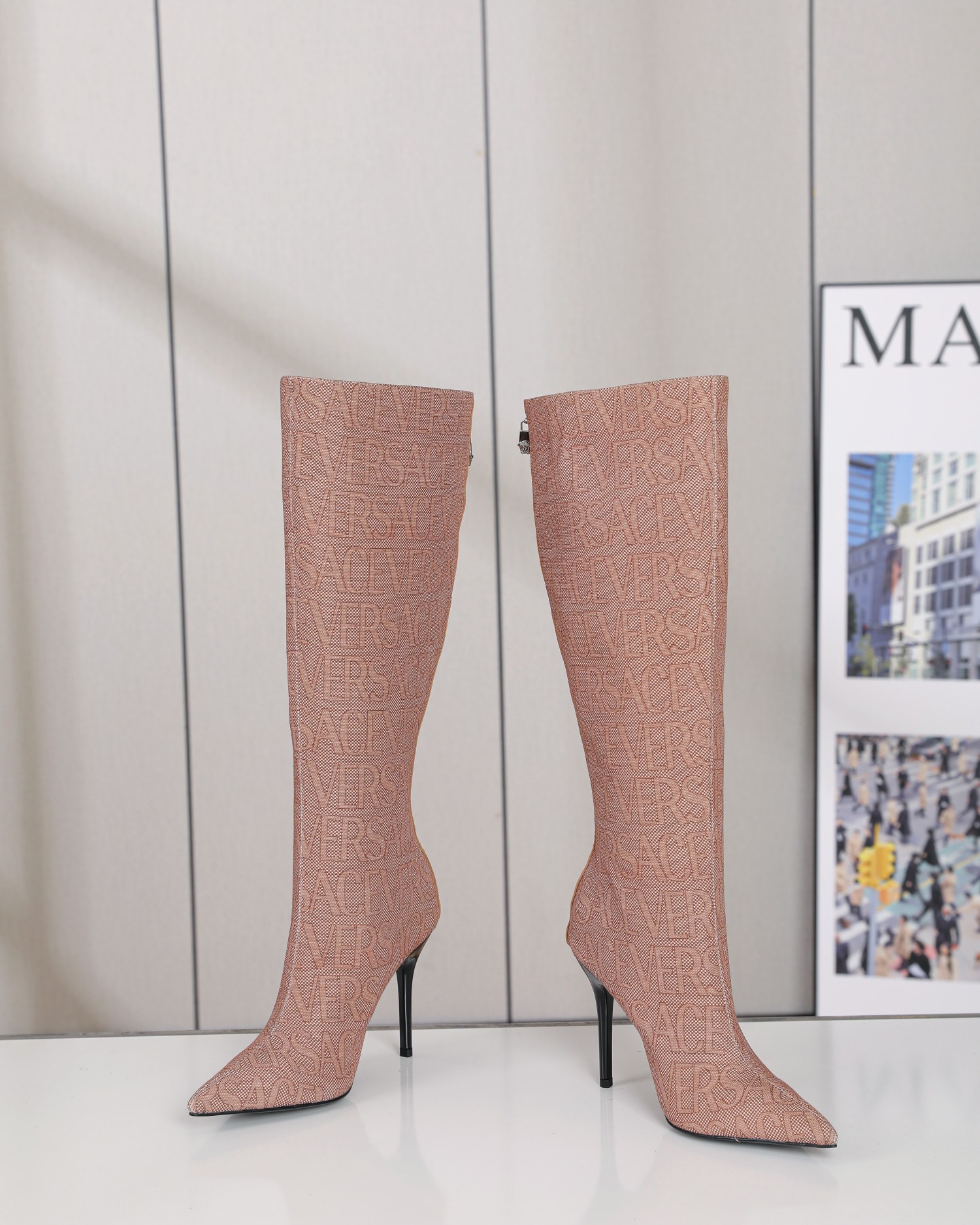 Versace Autumn/Winter Boots: High-Quality, Unique Design, Size 35-42, 10.5cm Heel - 图片 2