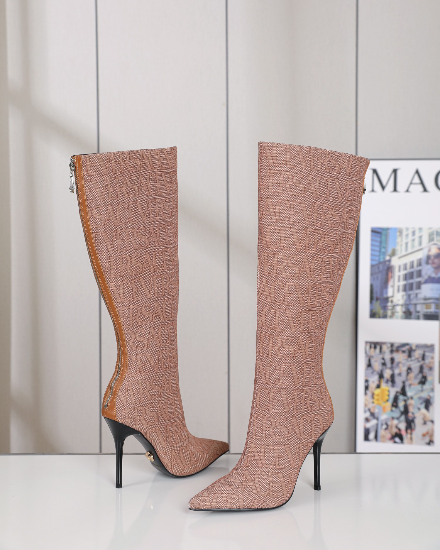 Versace Autumn/Winter Boots: High-Quality, Unique Design, Size 35-42, 10.5cm Heel - 图片 3