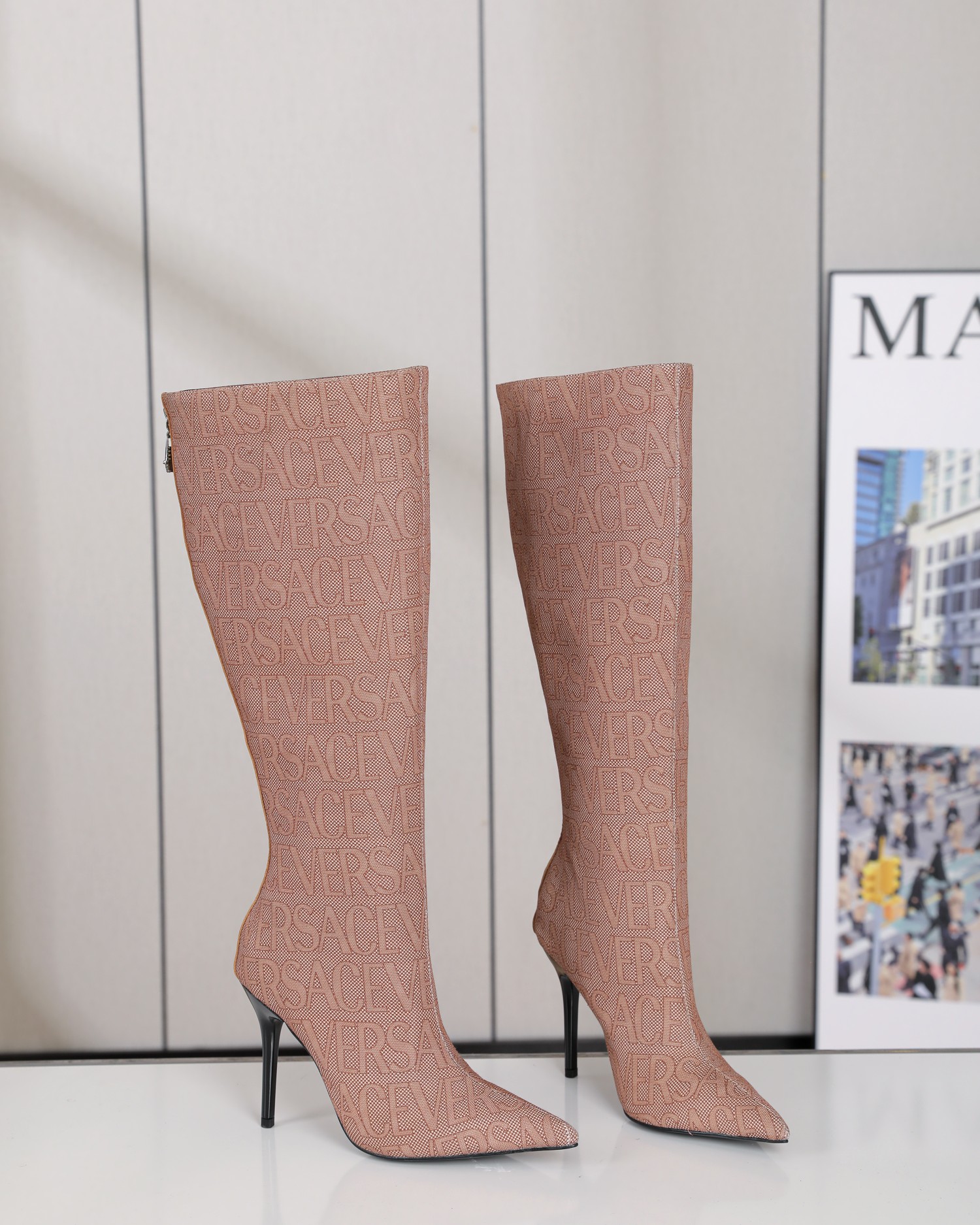 Versace Autumn/Winter Boots: High-Quality, Unique Design, Size 35-42, 10.5cm Heel - 图片 4