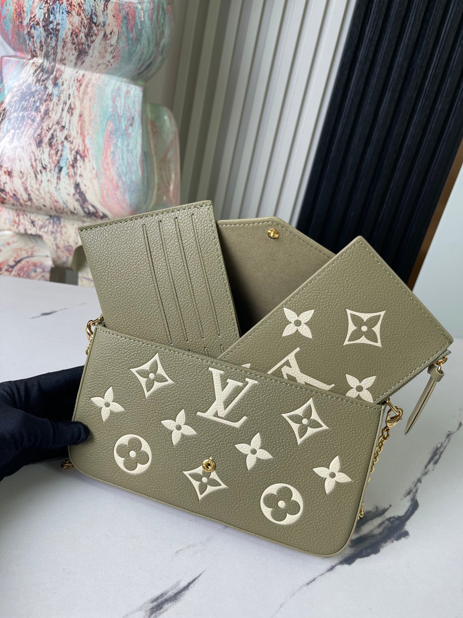顶级原单独家实拍M82480M82610草绿本款PochetteFélicie链条包选用Monogram