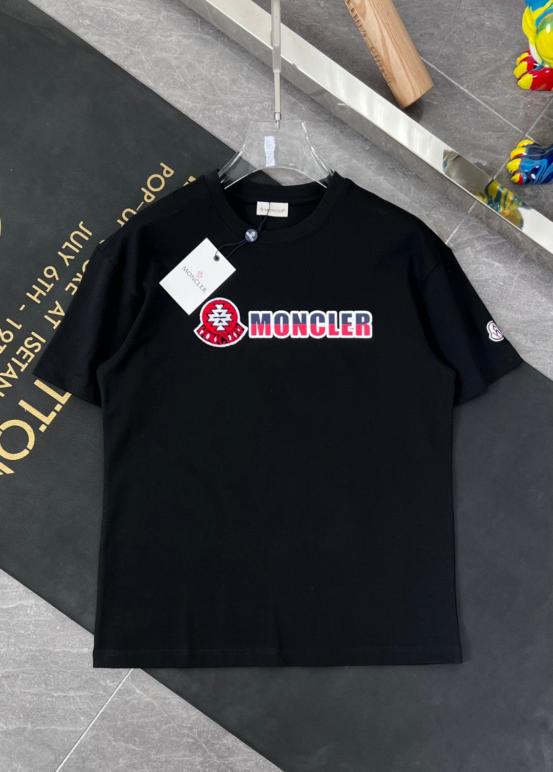 Moncler Clothing T-Shirt Black White Unisex Cotton Spring/Summer Collection Fashion Long Sleeve
