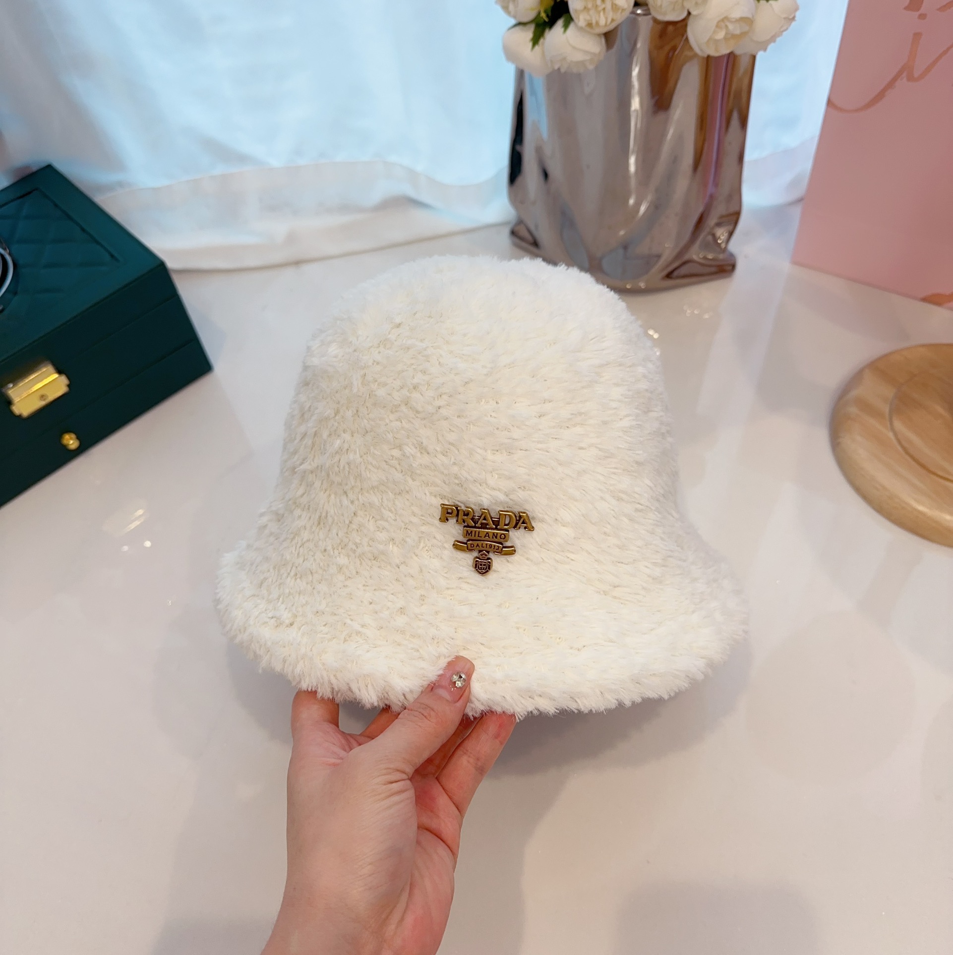 [Prada Hats]PRADA PRADA new mink fur fisherman hat for autumn and winter Soft