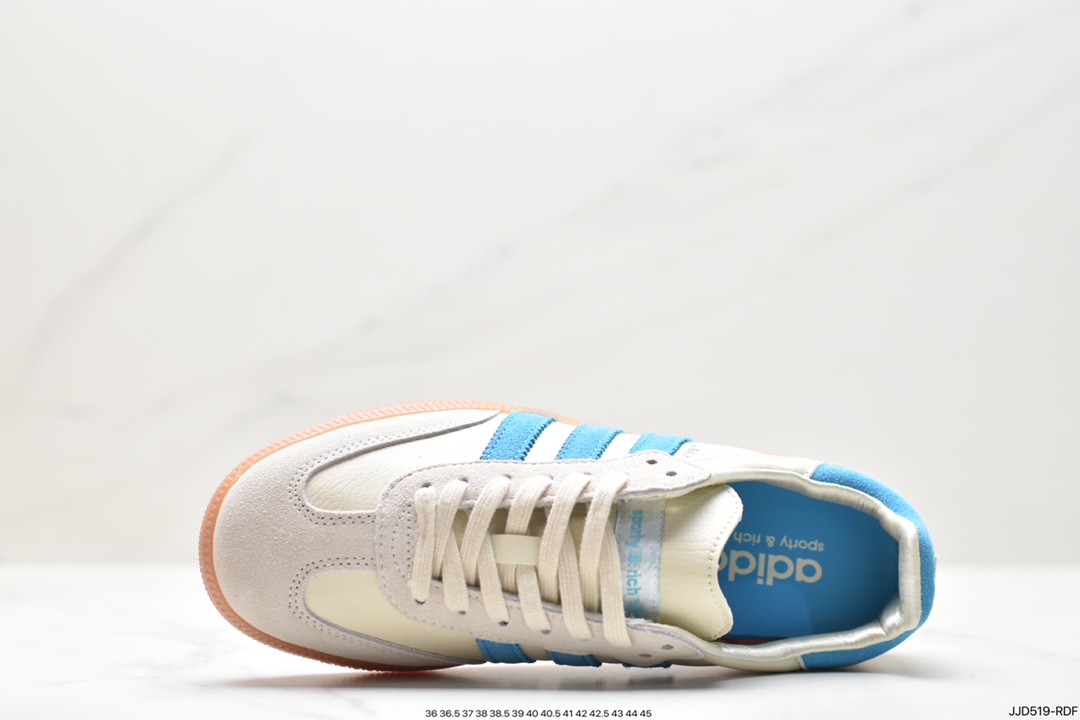 Adidas Originals Samba Vegan OG ”SPD” Samba series sneakers ”Silver Mist Princess Lace Caramel Sole” IE7096