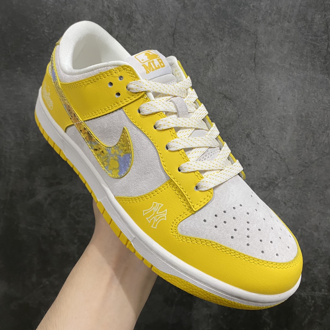 [Customized version] NK Dunk Low Retro ”DIY high-end customization” MLB joint golden autumn gray yellow FC1688-116