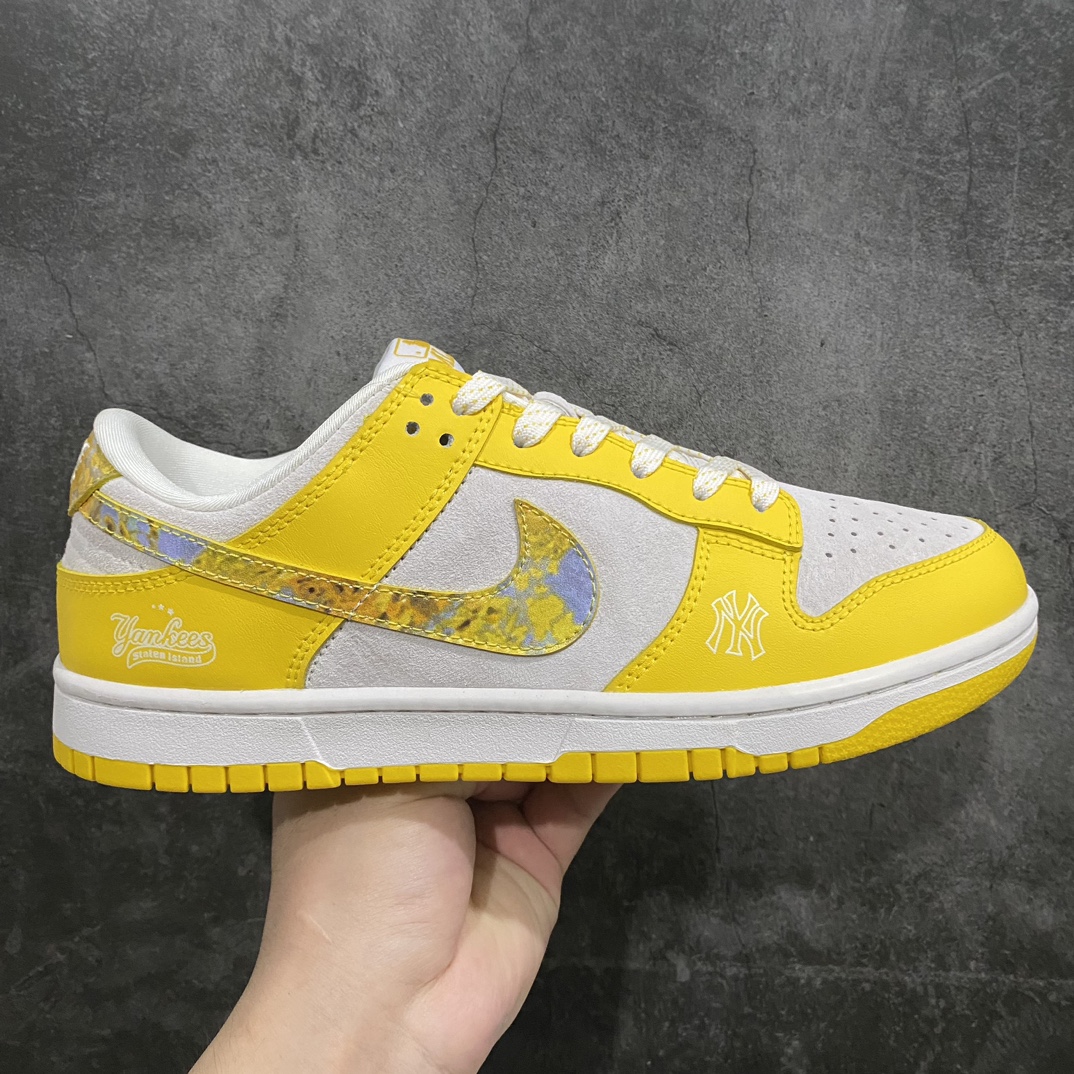 [Customized version] NK Dunk Low Retro ”DIY high-end customization” MLB joint golden autumn gray yellow FC1688-116