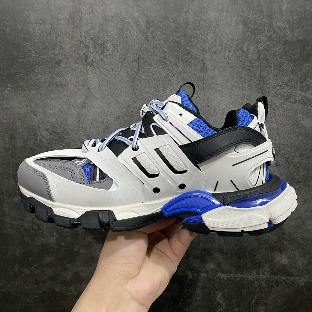 [OK Version] Balenciaga Track 3.0 Low-top Daddy Shoes White, Gray and Blue