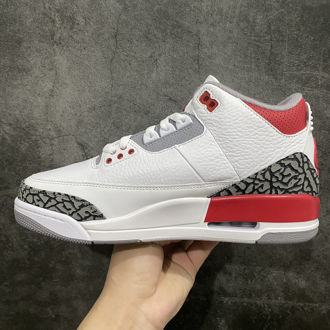 [JS pure original] Air Jordan AJ 3 OG ”Fire Red” white and red ”first year reprint” aj3 new flame red DN3707-160