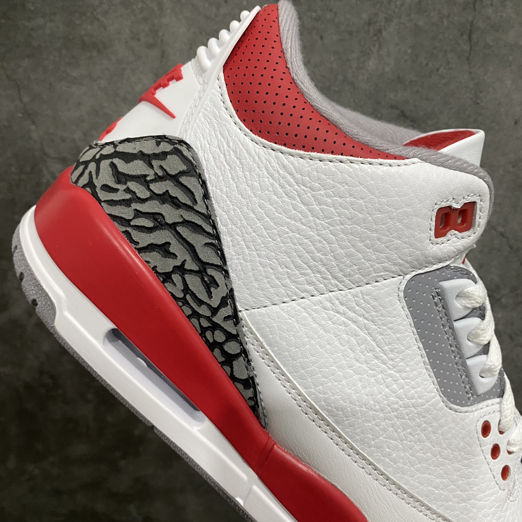 [JS pure original] Air Jordan AJ 3 OG ”Fire Red” white and red ”first year reprint” aj3 new flame red DN3707-160