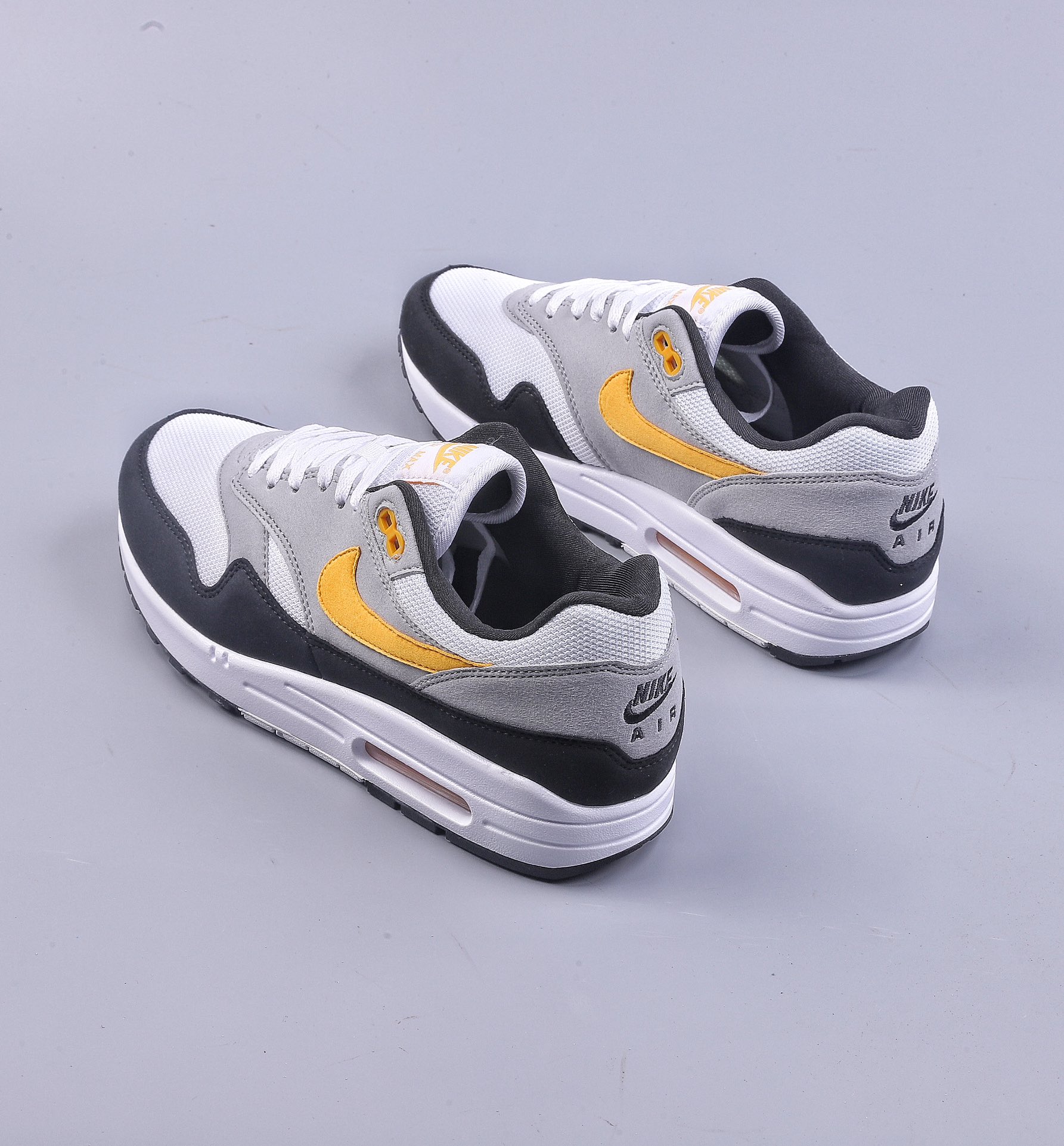 Nike Air Max 1 white, black and yellow retro casual running shoes FD9082-104