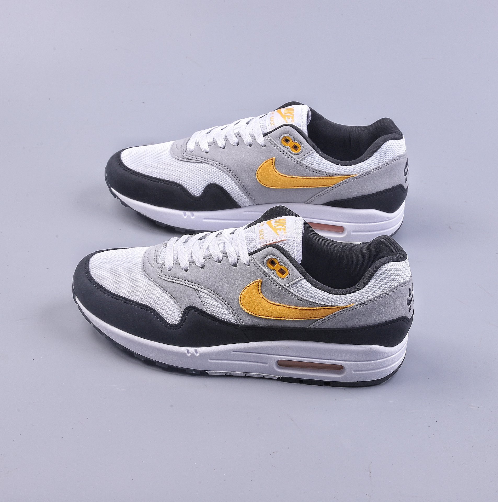 Nike Air Max 1 white, black and yellow retro casual running shoes FD9082-104