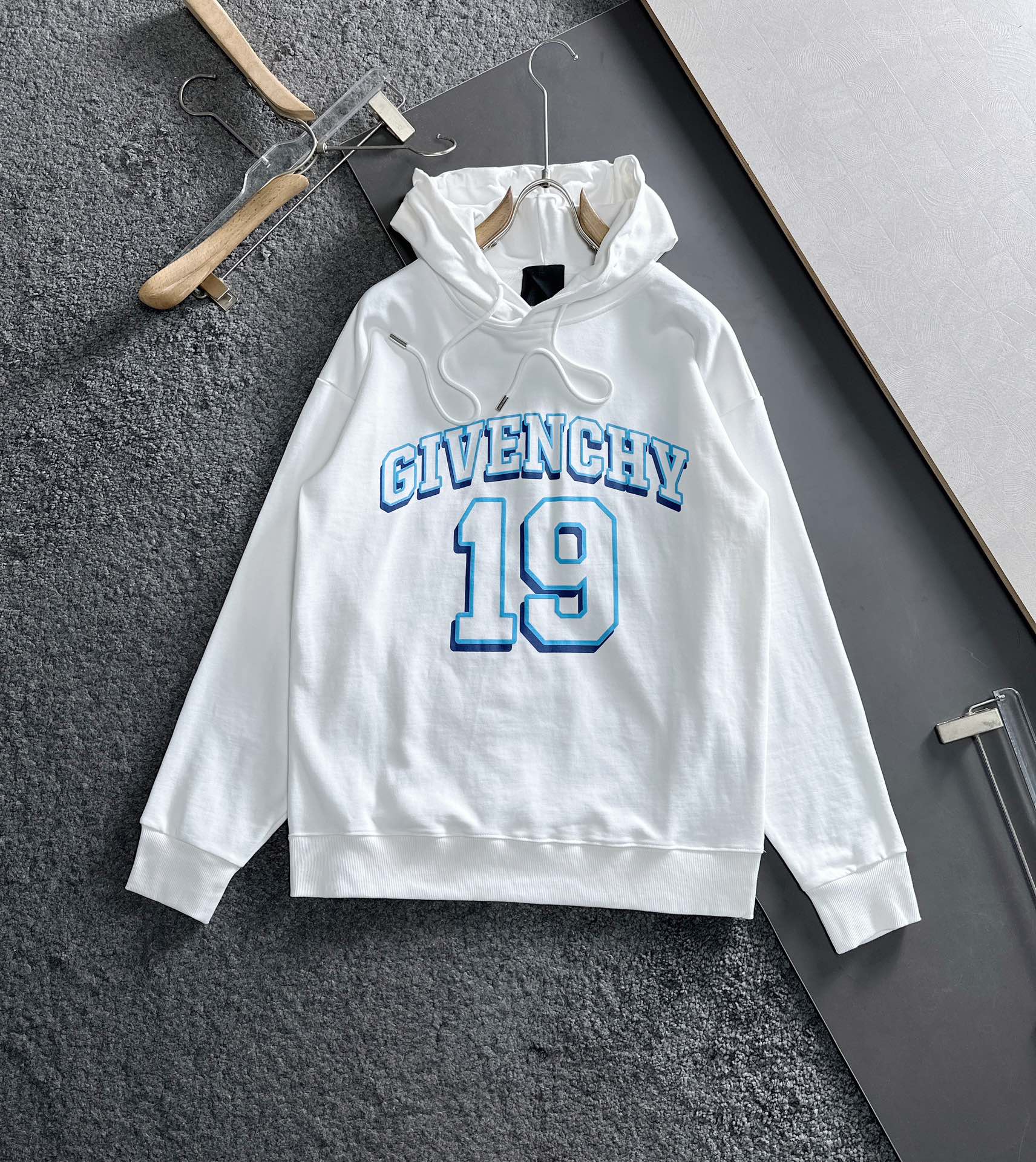 Givenchy Clothing Hoodies Black Printing Unisex Women Cotton Knitting Hooded Top