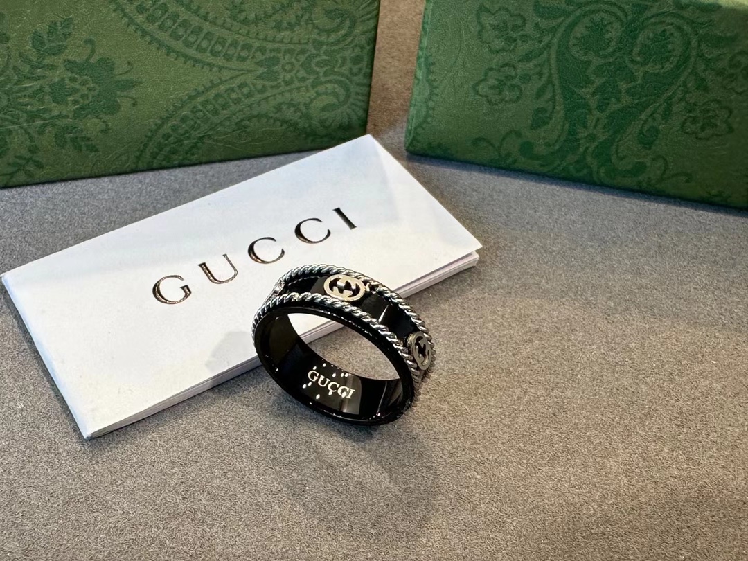 Gucci Juwelen Ring- Schwarz Unisex