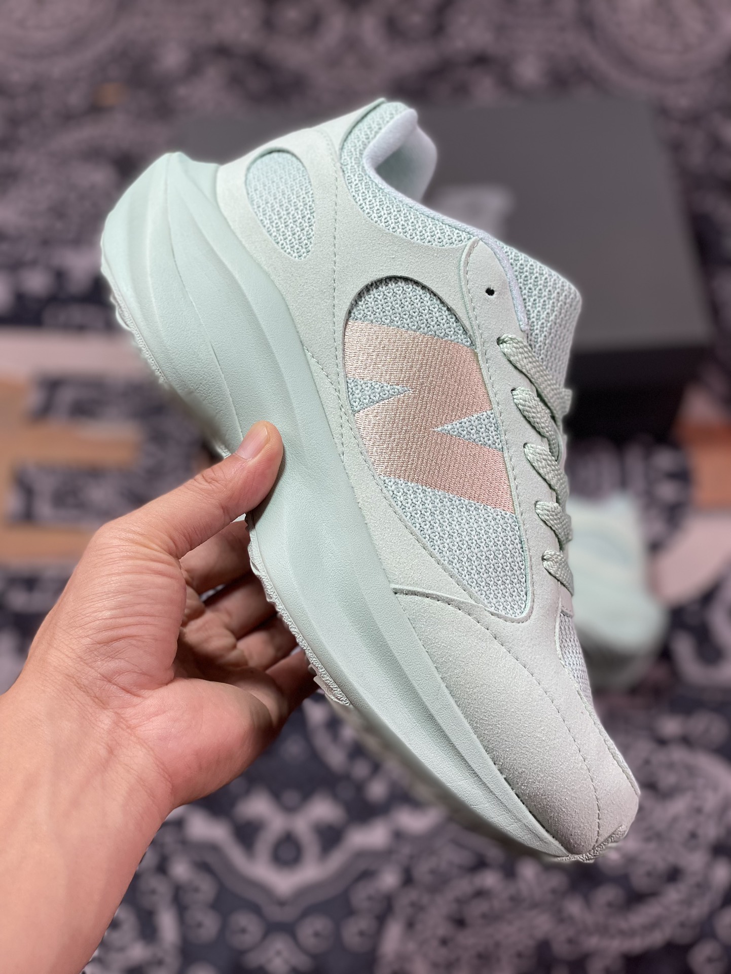 New Balance Warped Runner ”Mint/Rose Gold” dynamic running series low-top running shoes ”Suede mint green rose gold” UWRPDLGG