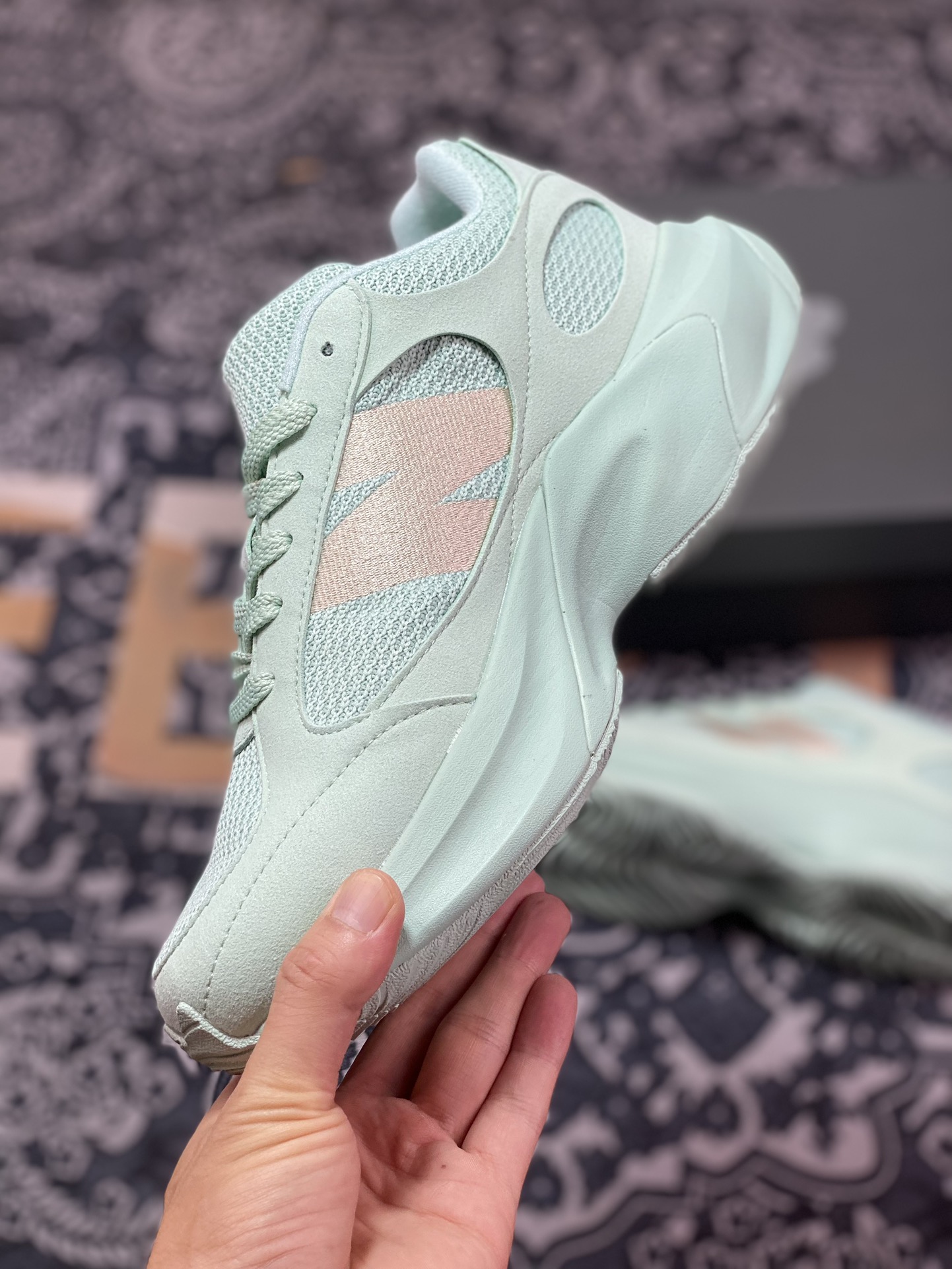 New Balance Warped Runner ”Mint/Rose Gold” dynamic running series low-top running shoes ”Suede mint green rose gold” UWRPDLGG