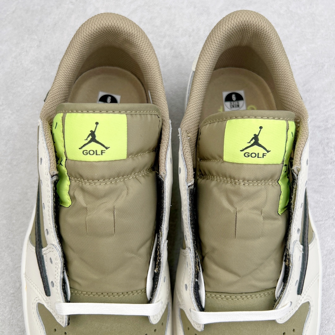 图片[9]-零售💰470 ＃PK纯原 Travis Scott x Air Jordan AJ1 Low Golf \”Olive\” TS联名倒钩6.0高尔夫低帮 橄榄绿 FZ3124-200 圈内最强倒钩系列 高端零售特供批次 产品品控稳定性领先行业 各方面均可对飙L版 良心定价不杀猪 SZ原厂全套原楦原纸板冲刀磨具开发 原厂皮料加持 原厂港宝加持定型后跟R度完美 同源原厂电绣 鬼脸飞翼针数密度立体效果一致 百分百一致原鞋 原厂拉帮工艺 针距密度一致 后跟弧度收口自然不对折 极致一眼正品既视感 进口玻璃冲刀皮料裁剪零毛边 全鞋电脑针车工艺 品控清洁度最高QC检验标准 免检产品 原厂订购鞋盒、鞋标、防尘纸、鞋撑、鞋带 追求极致的原厂味道 SIZE：36 36.5 37.5 38 38.5 39 40 40.5 41 42 42.5 43 44 44.5 45 46 47.5 编码：by4936070-运动鞋