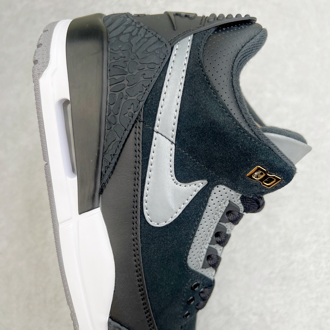 图片[6]-＃PB福利特价 Air Jordan AJ3 Retro 市场中端王者 全套原纸板楦头开发 原厂大底磨具加持立体防滑纹理 原装可视Air Sole气垫 原汁原味最完美的三代版型 唯一正确鞋头趴度弧度高度鞋身腰线 此版本只针对中端市场 皮料材质有所更替 其他数据细节工艺流程均保持一致 绝不口嗨 细节品控鞋型随意秒杀市面3XX 4XX 原厂TPU后跟饰片 正确内里反口里网布 皮料菱角分明不变形无多余毛边 正确手工大底描漆拉丝 市场唯一原厂鞋扣模具 原厂织唛标 原厂飞人电绣工艺 尾指中部跳三针 独家绑鞋带手法 印刷中底布 四线拉帮 米色美纹纸贴合固定 进口港宝加持 后跟自然饱满 全鞋荧光划线卡点 追求极致完美 每一双都是工艺品 多重QC质检 超越公司货的品控标准 实实在在的免检产品 尺码：40 40.5 41 42 42.5 43 44 44.5 45 45.5 46 47.5-选品中心