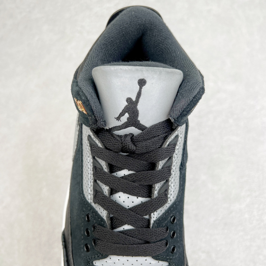 图片[5]-＃PB福利特价 Air Jordan AJ3 Retro 市场中端王者 全套原纸板楦头开发 原厂大底磨具加持立体防滑纹理 原装可视Air Sole气垫 原汁原味最完美的三代版型 唯一正确鞋头趴度弧度高度鞋身腰线 此版本只针对中端市场 皮料材质有所更替 其他数据细节工艺流程均保持一致 绝不口嗨 细节品控鞋型随意秒杀市面3XX 4XX 原厂TPU后跟饰片 正确内里反口里网布 皮料菱角分明不变形无多余毛边 正确手工大底描漆拉丝 市场唯一原厂鞋扣模具 原厂织唛标 原厂飞人电绣工艺 尾指中部跳三针 独家绑鞋带手法 印刷中底布 四线拉帮 米色美纹纸贴合固定 进口港宝加持 后跟自然饱满 全鞋荧光划线卡点 追求极致完美 每一双都是工艺品 多重QC质检 超越公司货的品控标准 实实在在的免检产品 尺码：40 40.5 41 42 42.5 43 44 44.5 45 45.5 46 47.5-选品中心