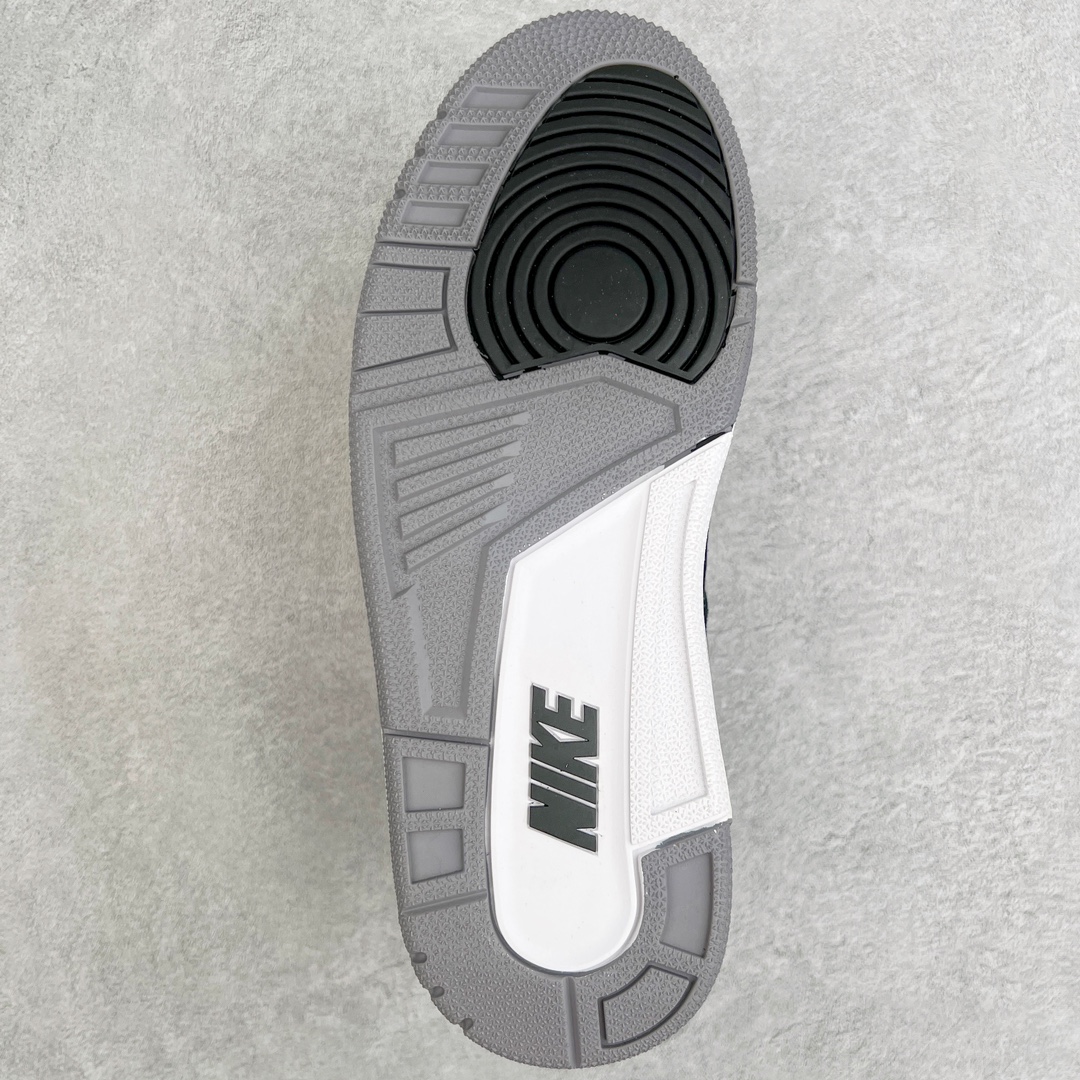 图片[9]-＃PB福利特价 Air Jordan AJ3 Retro 市场中端王者 全套原纸板楦头开发 原厂大底磨具加持立体防滑纹理 原装可视Air Sole气垫 原汁原味最完美的三代版型 唯一正确鞋头趴度弧度高度鞋身腰线 此版本只针对中端市场 皮料材质有所更替 其他数据细节工艺流程均保持一致 绝不口嗨 细节品控鞋型随意秒杀市面3XX 4XX 原厂TPU后跟饰片 正确内里反口里网布 皮料菱角分明不变形无多余毛边 正确手工大底描漆拉丝 市场唯一原厂鞋扣模具 原厂织唛标 原厂飞人电绣工艺 尾指中部跳三针 独家绑鞋带手法 印刷中底布 四线拉帮 米色美纹纸贴合固定 进口港宝加持 后跟自然饱满 全鞋荧光划线卡点 追求极致完美 每一双都是工艺品 多重QC质检 超越公司货的品控标准 实实在在的免检产品 尺码：40 40.5 41 42 42.5 43 44 44.5 45 45.5 46 47.5-选品中心