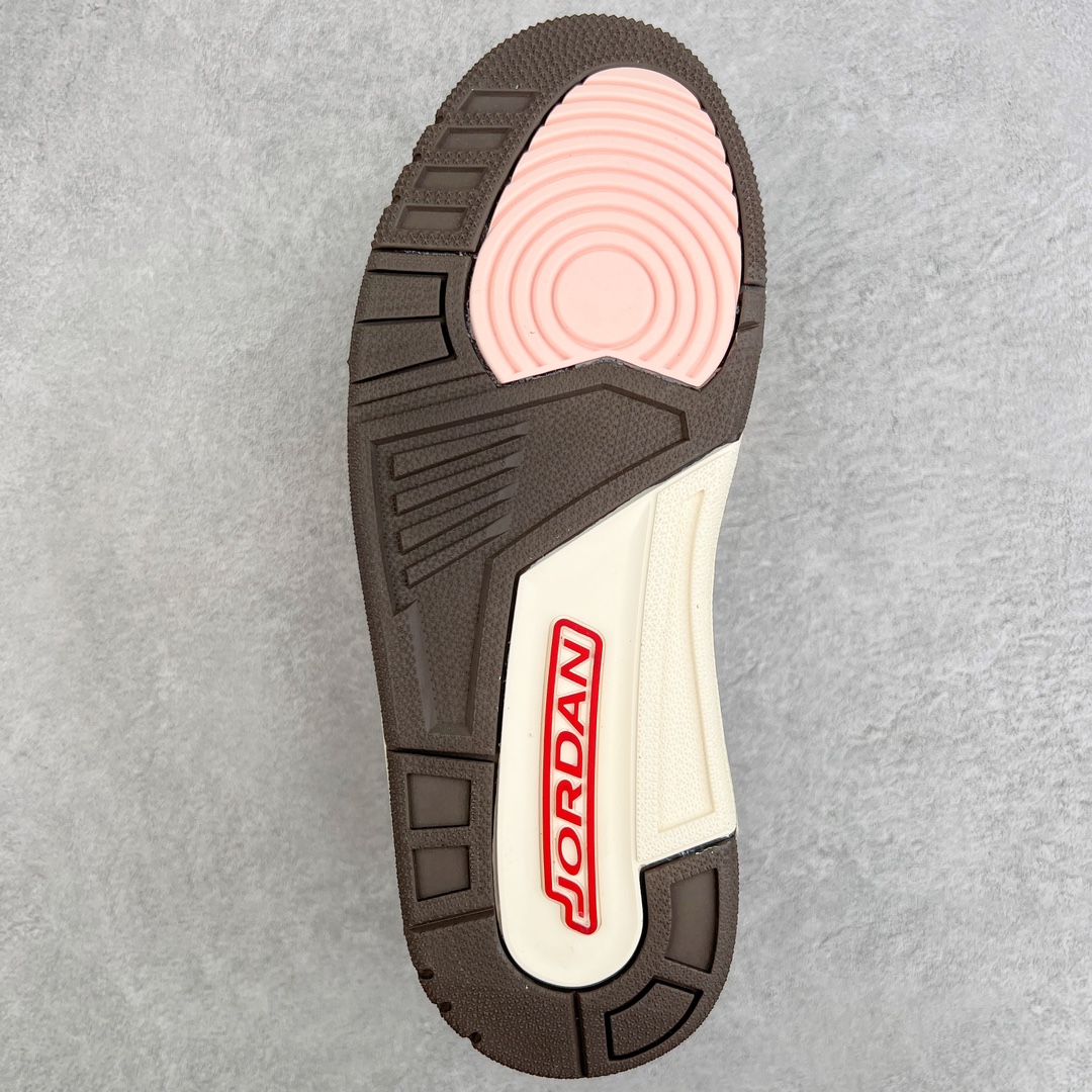 图片[9]-＃PB福利特价 Air Jordan AJ3 Retro 市场中端王者 全套原纸板楦头开发 原厂大底磨具加持立体防滑纹理 原装可视Air Sole气垫 原汁原味最完美的三代版型 唯一正确鞋头趴度弧度高度鞋身腰线 此版本只针对中端市场 皮料材质有所更替 其他数据细节工艺流程均保持一致 绝不口嗨 细节品控鞋型随意秒杀市面3XX 4XX 原厂TPU后跟饰片 正确内里反口里网布 皮料菱角分明不变形无多余毛边 正确手工大底描漆拉丝 市场唯一原厂鞋扣模具 原厂织唛标 原厂飞人电绣工艺 尾指中部跳三针 独家绑鞋带手法 印刷中底布 四线拉帮 米色美纹纸贴合固定 进口港宝加持 后跟自然饱满 全鞋荧光划线卡点 追求极致完美 每一双都是工艺品 多重QC质检 超越公司货的品控标准 实实在在的免检产品 尺码：40 40.5 41 42 42.5 43 44 44.5 45 45.5 46 47.5-选品中心