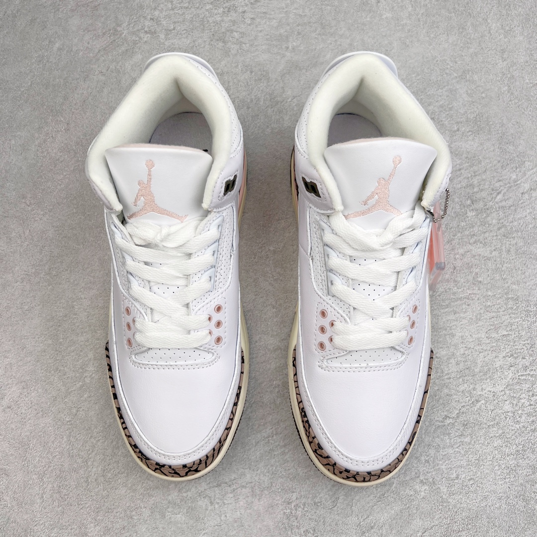 图片[2]-＃PB福利特价 Air Jordan AJ3 Retro 市场中端王者 全套原纸板楦头开发 原厂大底磨具加持立体防滑纹理 原装可视Air Sole气垫 原汁原味最完美的三代版型 唯一正确鞋头趴度弧度高度鞋身腰线 此版本只针对中端市场 皮料材质有所更替 其他数据细节工艺流程均保持一致 绝不口嗨 细节品控鞋型随意秒杀市面3XX 4XX 原厂TPU后跟饰片 正确内里反口里网布 皮料菱角分明不变形无多余毛边 正确手工大底描漆拉丝 市场唯一原厂鞋扣模具 原厂织唛标 原厂飞人电绣工艺 尾指中部跳三针 独家绑鞋带手法 印刷中底布 四线拉帮 米色美纹纸贴合固定 进口港宝加持 后跟自然饱满 全鞋荧光划线卡点 追求极致完美 每一双都是工艺品 多重QC质检 超越公司货的品控标准 实实在在的免检产品 尺码：40 40.5 41 42 42.5 43 44 44.5 45 45.5 46 47.5-选品中心