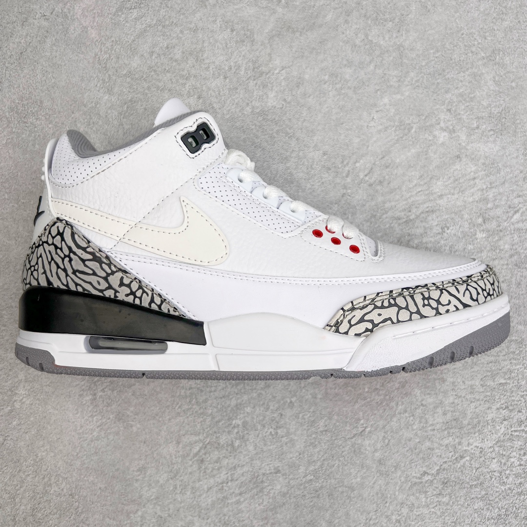 ＃PB福利特价 Air Jordan AJ3 Retro 市场中端王者 全套原纸板楦头开发 原厂大底磨具加持立体防滑纹理 原装可视Air Sole气垫 原汁原味最完美的三代版型 唯一正确鞋头趴度弧度高度鞋身腰线 此版本只针对中端市场 皮料材质有所更替 其他数据细节工艺流程均保持一致 绝不口嗨 细节品控鞋型随意秒杀市面3XX 4XX 原厂TPU后跟饰片 正确内里反口里网布 皮料菱角分明不变形无多余毛边 正确手工大底描漆拉丝 市场唯一原厂鞋扣模具 原厂织唛标 原厂飞人电绣工艺 尾指中部跳三针 独家绑鞋带手法 印刷中底布 四线拉帮 米色美纹纸贴合固定 进口港宝加持 后跟自然饱满 全鞋荧光划线卡点 追求极致完美 每一双都是工艺品 多重QC质检 超越公司货的品控标准 实实在在的免检产品 尺码：40 40.5 41 42 42.5 43 44 44.5 45 45.5 46 47.5-选品中心
