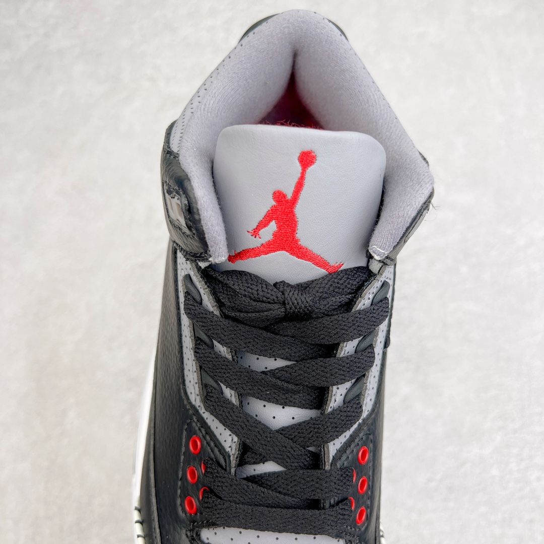 图片[5]-💰130 ＃PB版 福利特价‼Air Jordan AJ3 Retro 黑水泥 854262-001 市场中端王者 全套原纸板楦头开发 原厂大底磨具加持立体防滑纹理 原装可视Air Sole气垫 原汁原味最完美的三代版型 唯一正确鞋头趴度弧度高度鞋身腰线 此版本只针对中端市场 皮料材质有所更替 其他数据细节工艺流程均保持一致 绝不口嗨 细节品控鞋型随意秒杀市面3XX 4XX 原厂TPU后跟饰片 正确内里反口里网布 皮料菱角分明不变形无多余毛边 正确手工大底描漆拉丝 市场唯一原厂鞋扣模具 原厂织唛标 原厂飞人电绣工艺 尾指中部跳三针 独家绑鞋带手法 印刷中底布 四线拉帮 米色美纹纸贴合固定 进口港宝加持 后跟自然饱满 全鞋荧光划线卡点 追求极致完美 每一双都是工艺品 多重QC质检 超越公司货的品控标准 实实在在的免检产品 尺码：40 40.5 41 42 42.5 43 44 44.5 45 45.5 46 47.5 编码：by2936000-运动鞋