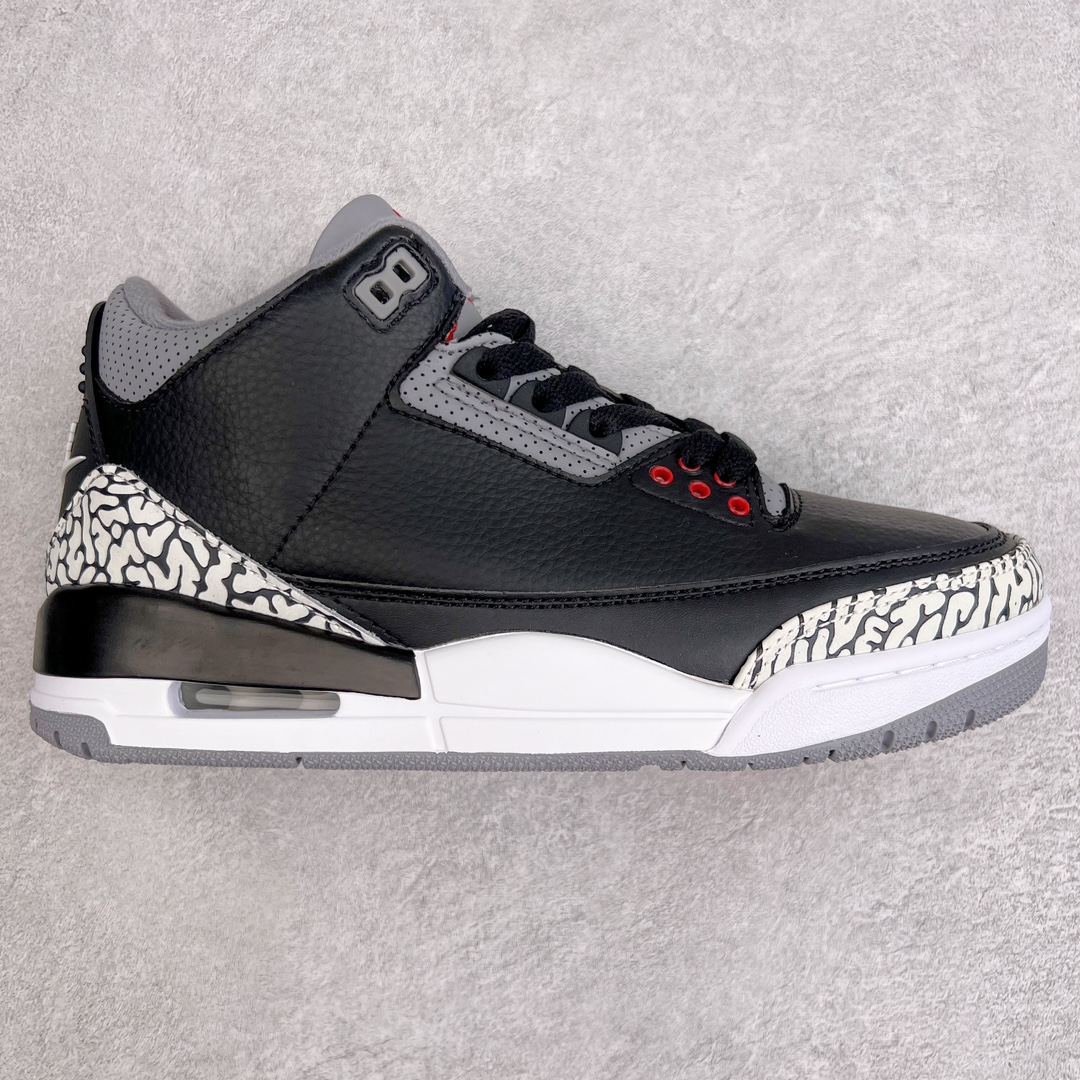 💰130 ＃PB版 福利特价‼Air Jordan AJ3 Retro 黑水泥 854262-001 市场中端王者 全套原纸板楦头开发 原厂大底磨具加持立体防滑纹理 原装可视Air Sole气垫 原汁原味最完美的三代版型 唯一正确鞋头趴度弧度高度鞋身腰线 此版本只针对中端市场 皮料材质有所更替 其他数据细节工艺流程均保持一致 绝不口嗨 细节品控鞋型随意秒杀市面3XX 4XX 原厂TPU后跟饰片 正确内里反口里网布 皮料菱角分明不变形无多余毛边 正确手工大底描漆拉丝 市场唯一原厂鞋扣模具 原厂织唛标 原厂飞人电绣工艺 尾指中部跳三针 独家绑鞋带手法 印刷中底布 四线拉帮 米色美纹纸贴合固定 进口港宝加持 后跟自然饱满 全鞋荧光划线卡点 追求极致完美 每一双都是工艺品 多重QC质检 超越公司货的品控标准 实实在在的免检产品 尺码：40 40.5 41 42 42.5 43 44 44.5 45 45.5 46 47.5 编码：by2936000-运动鞋