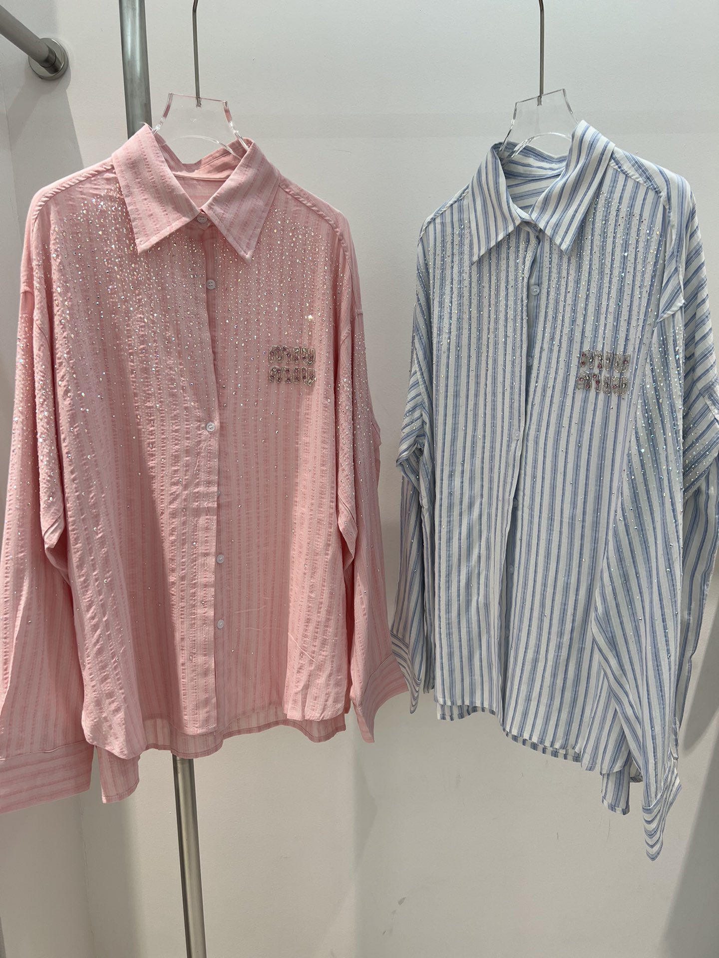 MiuMiu Clothing Coats & Jackets Shirts & Blouses Blue Pink Fall Collection P180238888