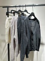Brunello Cucinelli Clothing Cardigans Shorts Two Piece Outfits & Matching Sets Openwork Cotton Fabric Knitting Weave