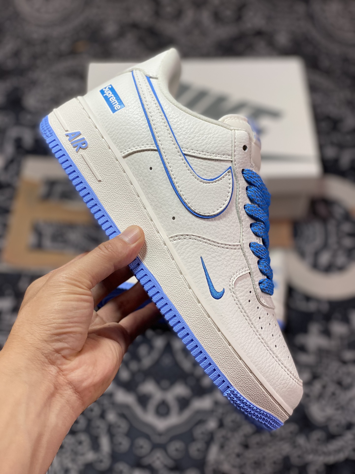 Sup x Air Force 1 Low joint beige blue AE1686-111